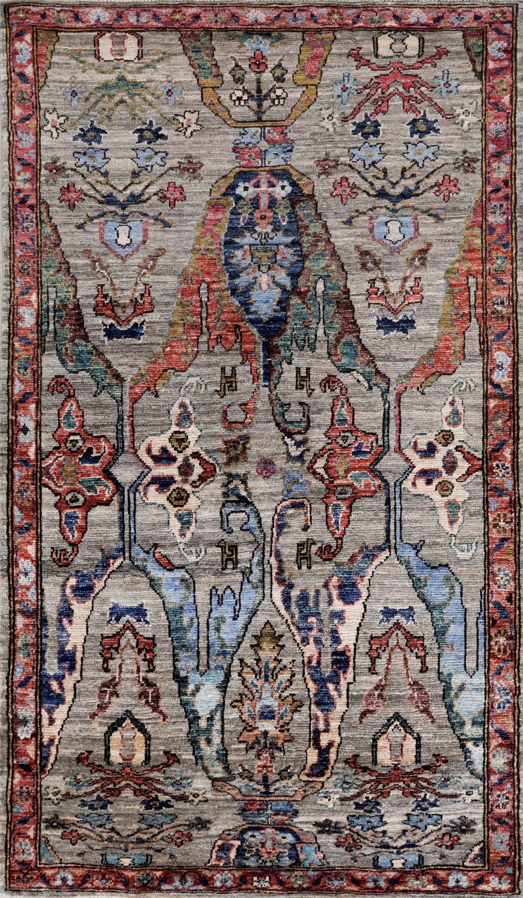 3x5 Ft Brown Afghan Oriental Rug - Hand Knotted Area Rug