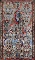 3x5 Ft Brown Afghan Oriental Rug - Hand Knotted Area Rug