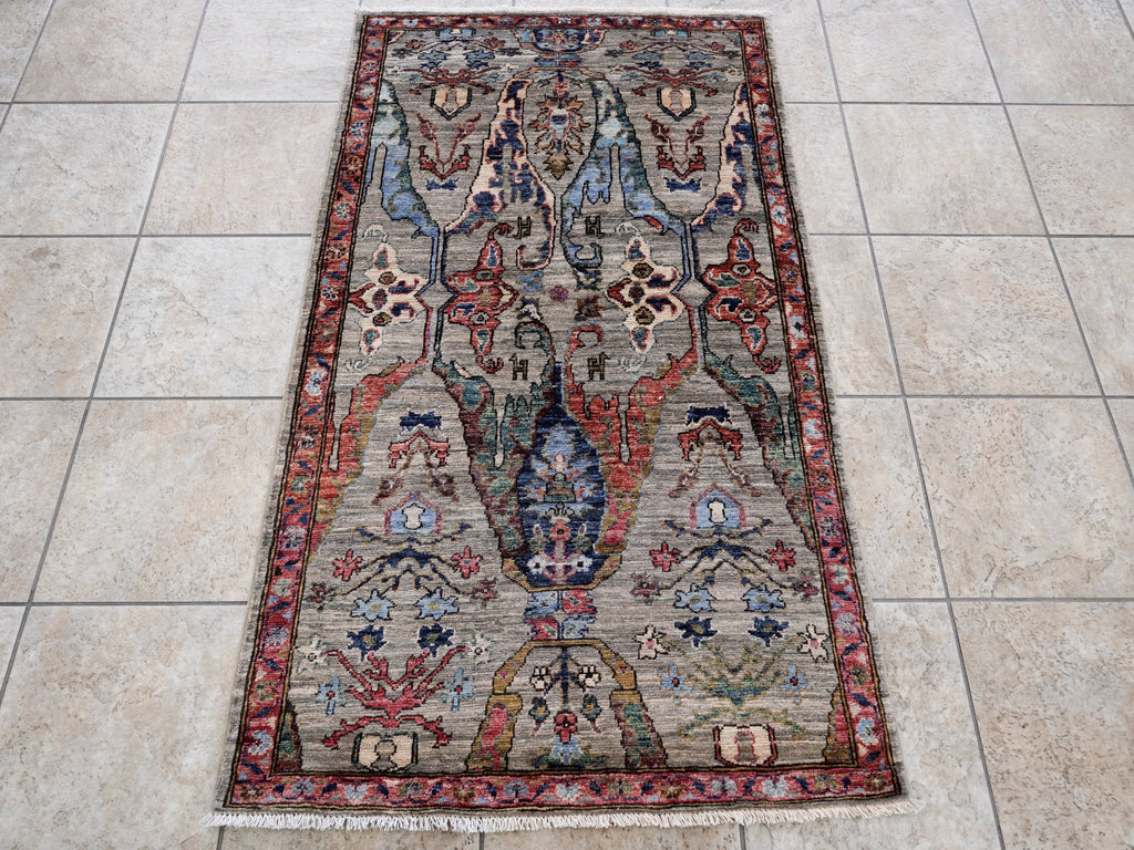 3x5 Ft Brown Afghan Oriental Rug - Hand Knotted Area Rug