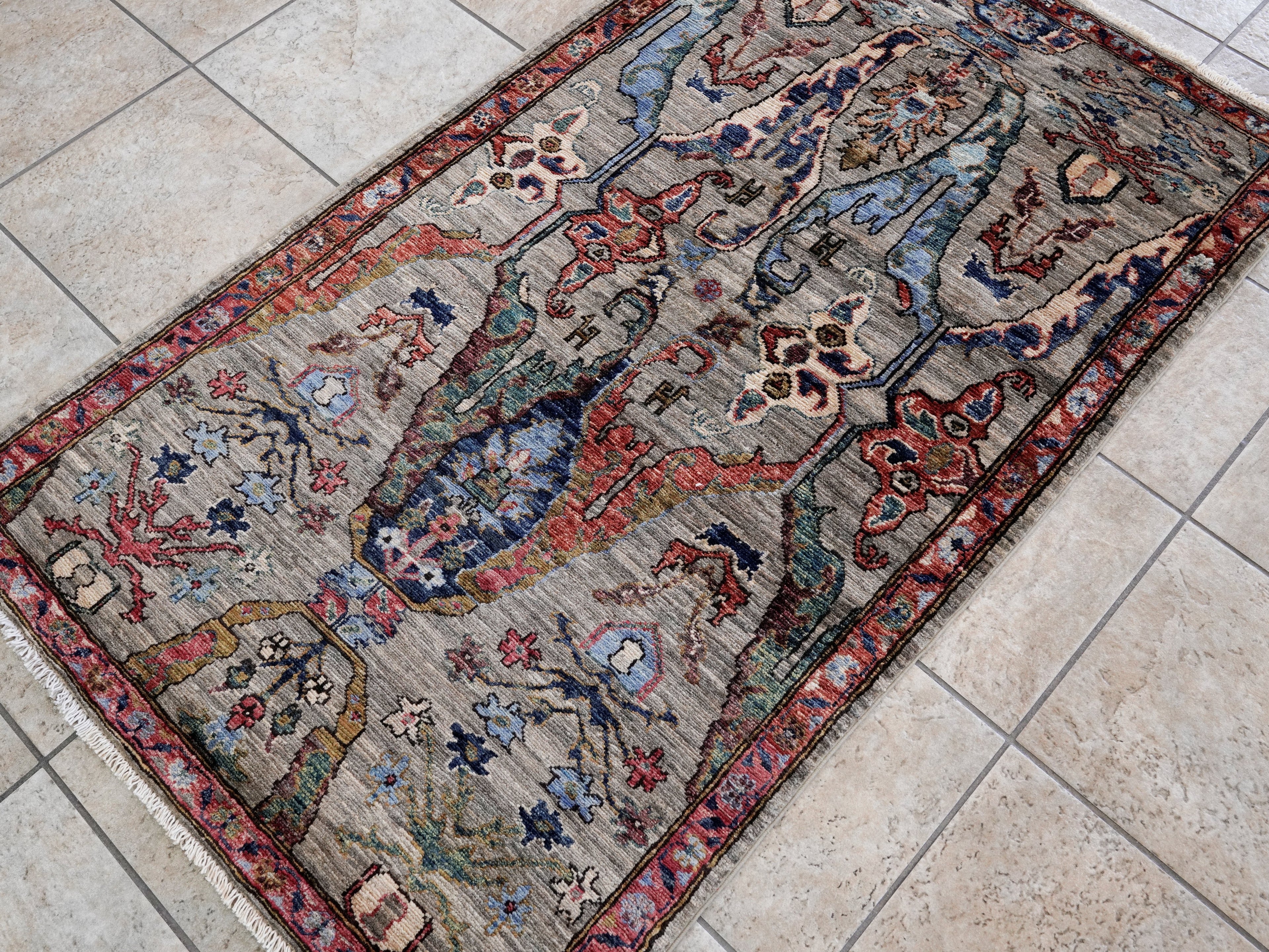 3x5 Ft Brown Afghan Oriental Rug - Hand Knotted Area Rug