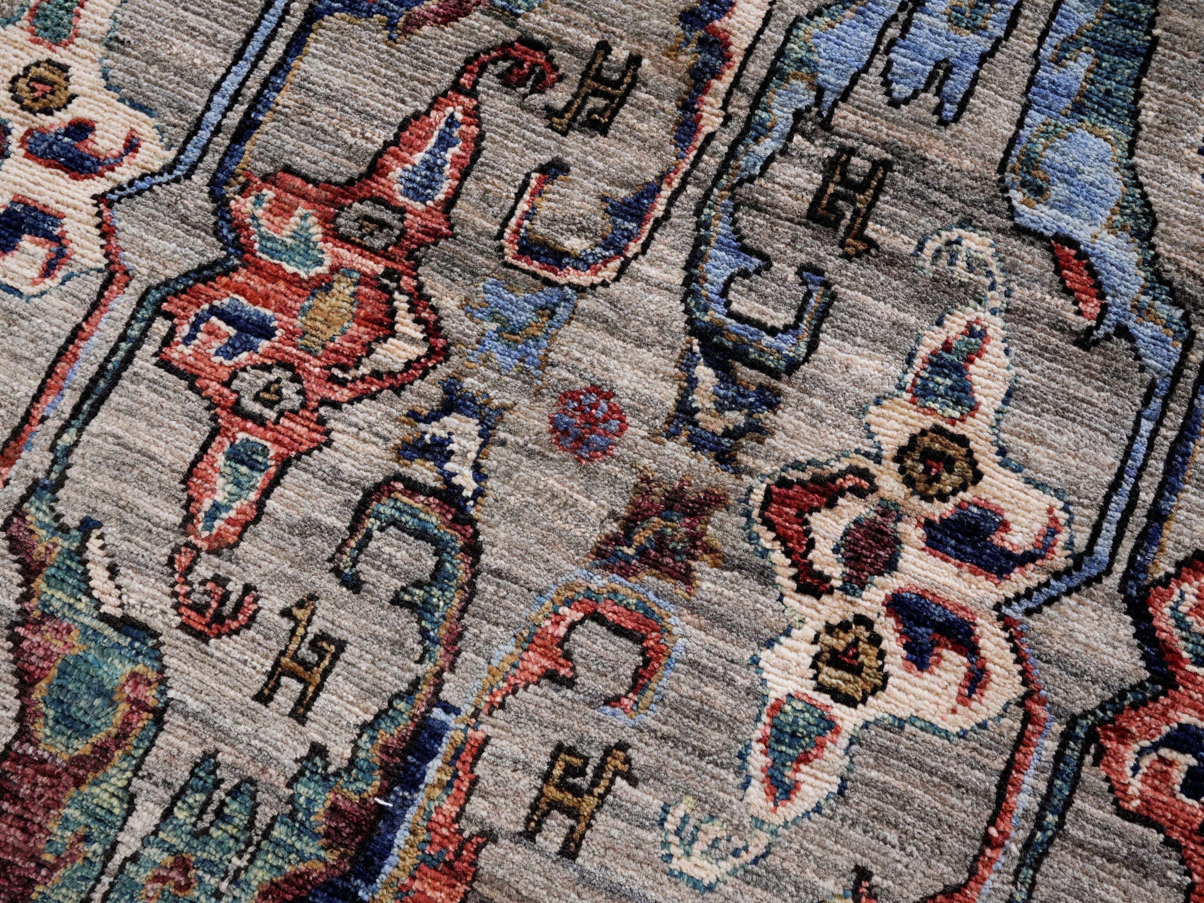 3x5 Ft Brown Afghan Oriental Rug - Hand Knotted Area Rug