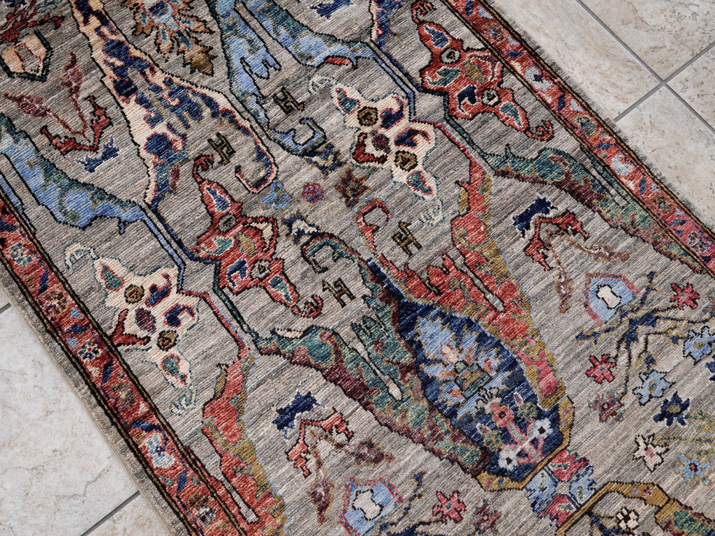 3x5 Ft Brown Afghan Oriental Rug - Hand Knotted Area Rug