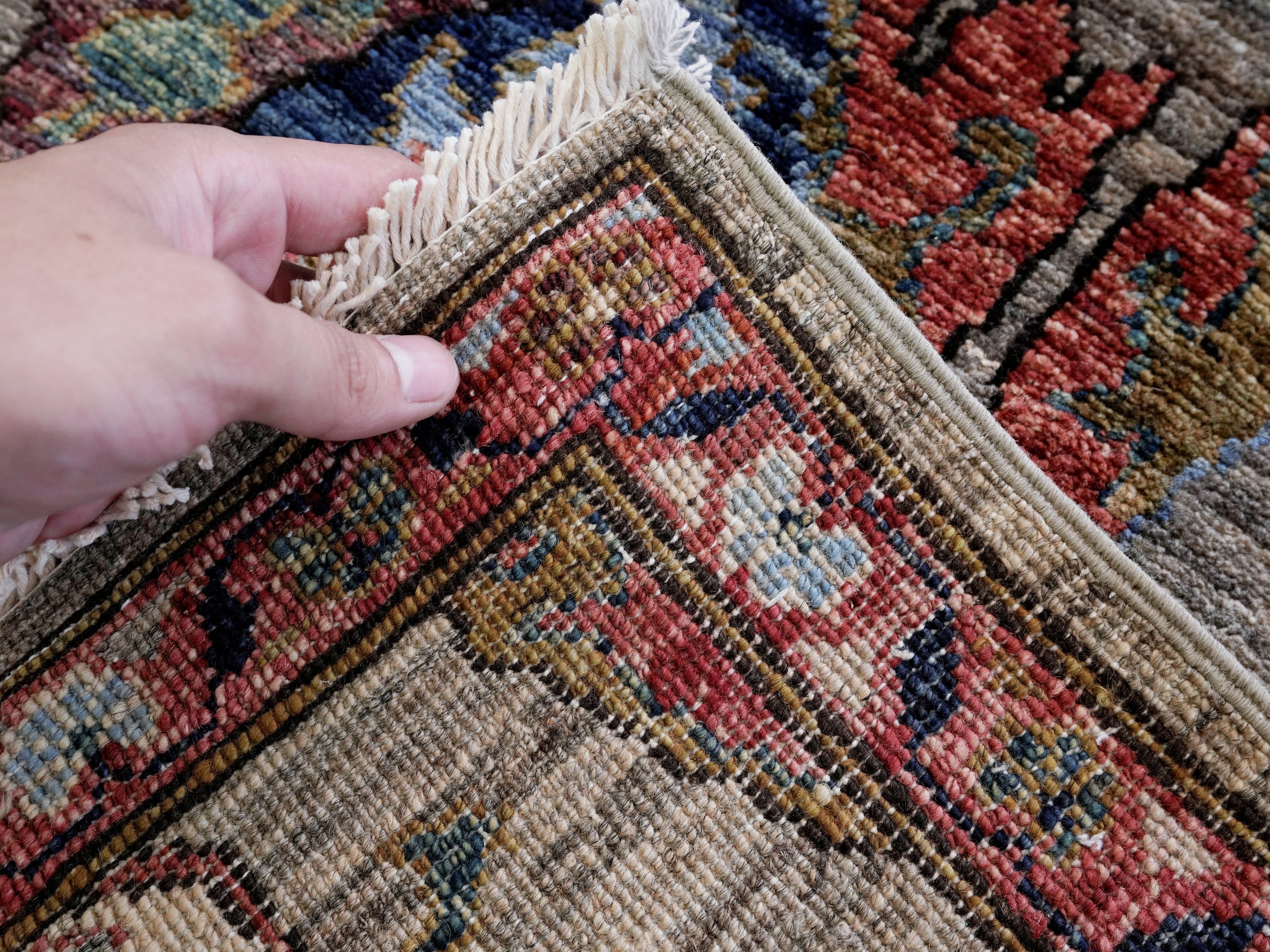 3x5 Ft Brown Afghan Oriental Rug - Hand Knotted Area Rug