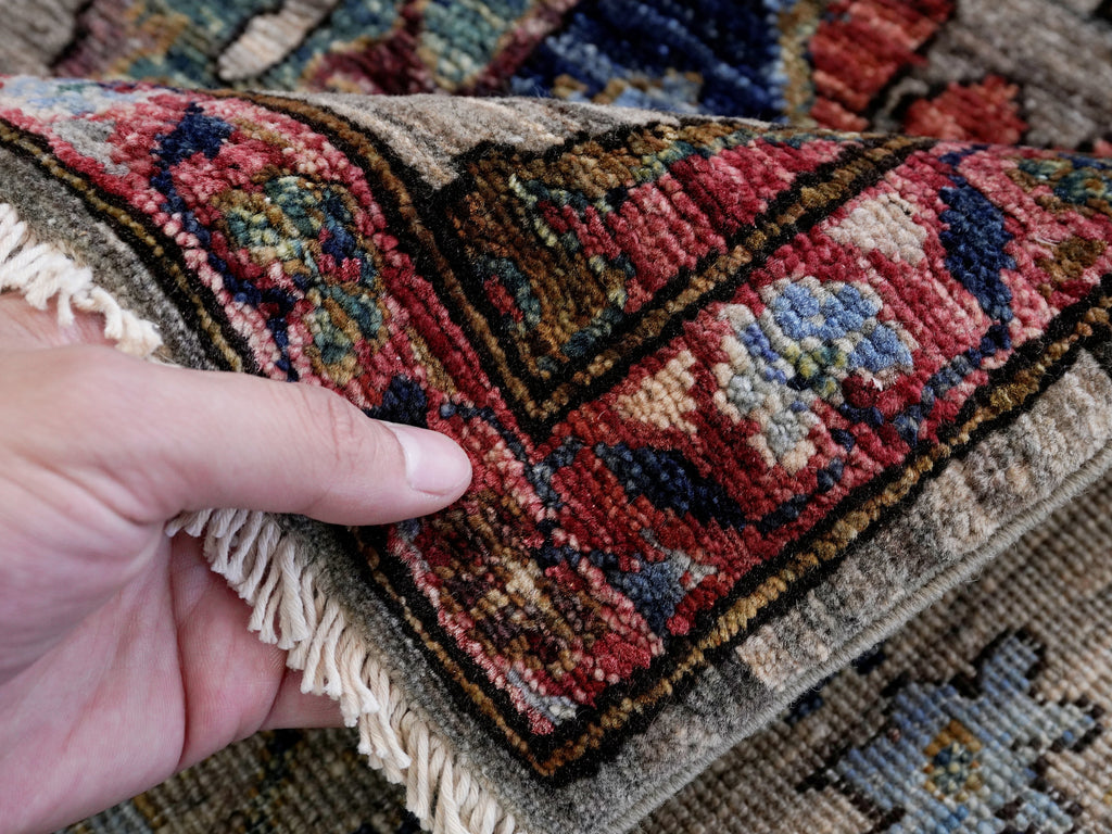 3x5 Ft Brown Afghan Oriental Rug - Hand Knotted Area Rug
