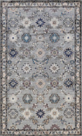 3x5 Ft Silver Floral Rug - Hand Knotted Afghan Rug