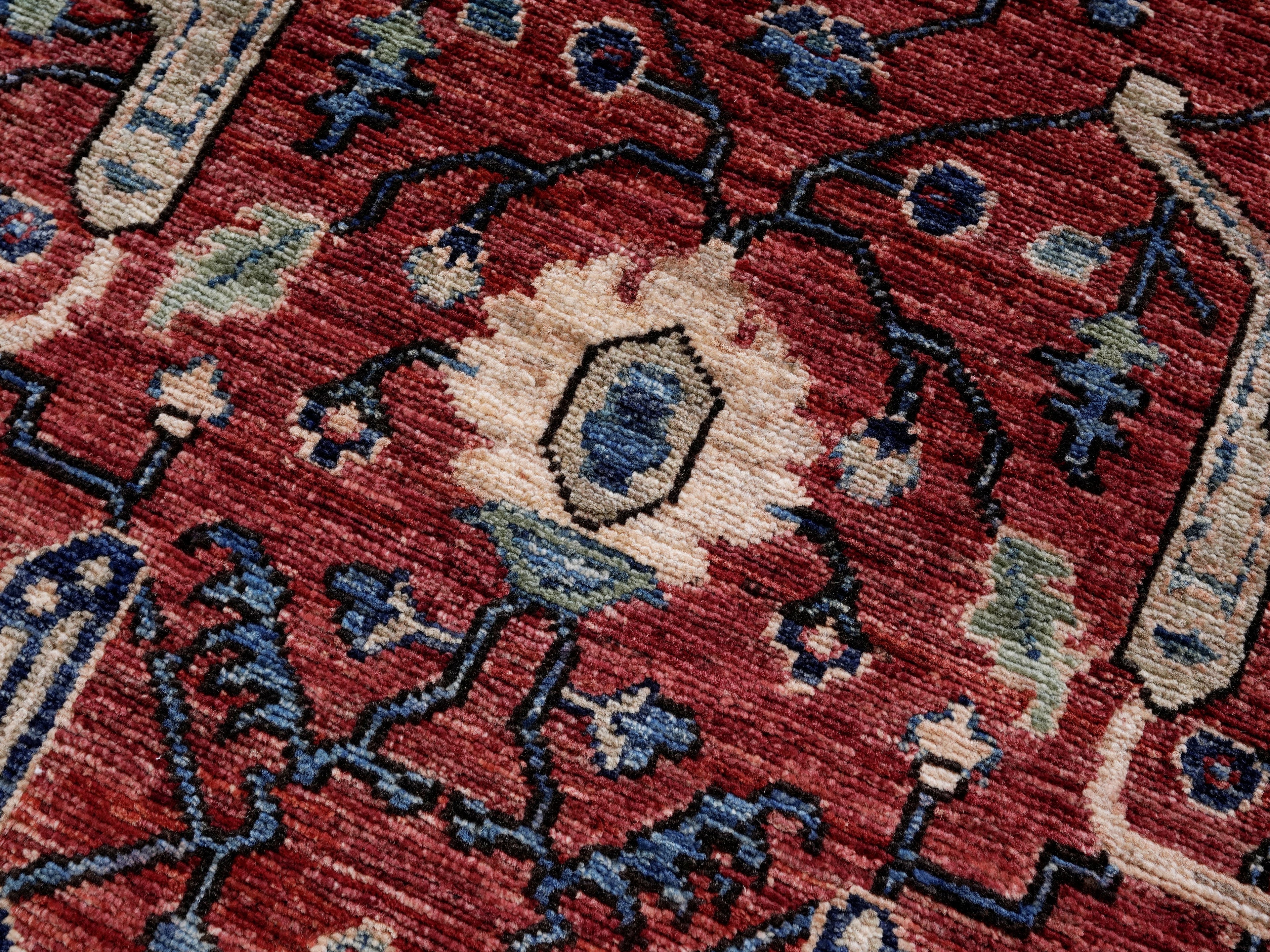 3x5 Ft Red Afghan Oriental Rug - Hand Knotted Area Rug