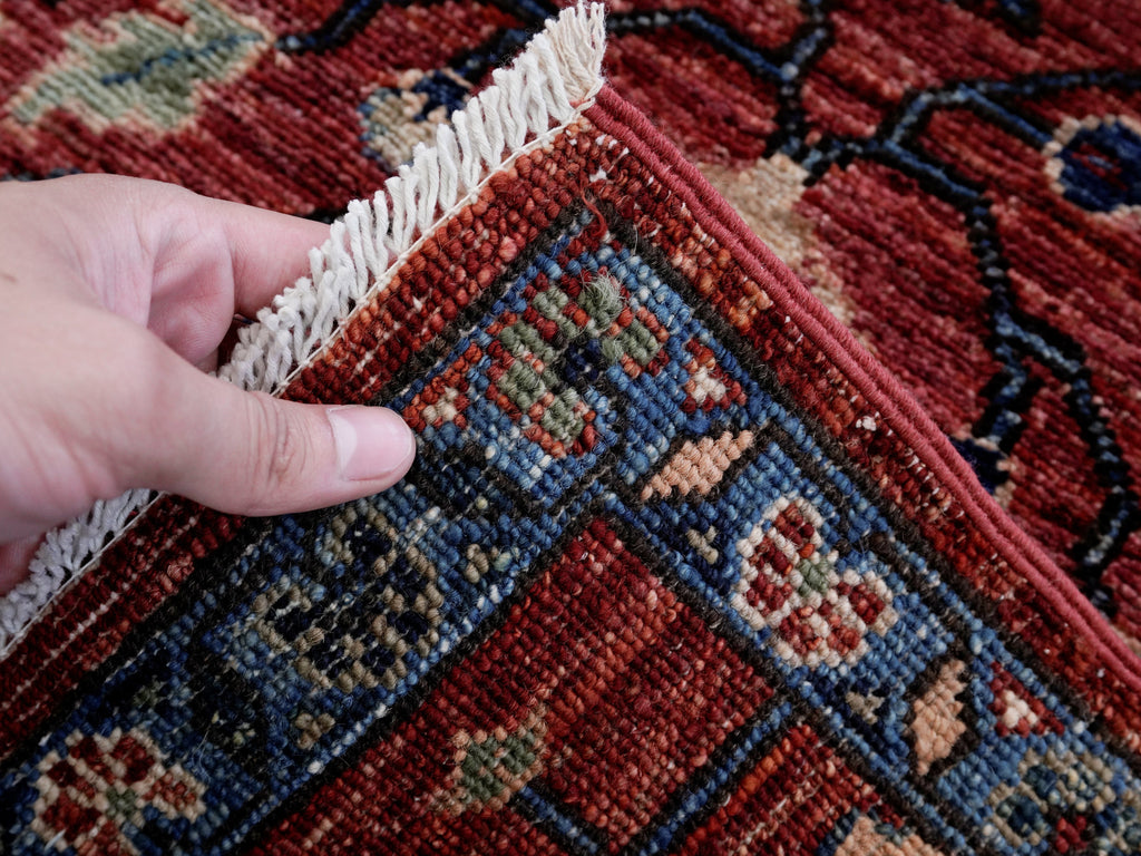 3x5 Ft Red Afghan Oriental Rug - Hand Knotted Area Rug