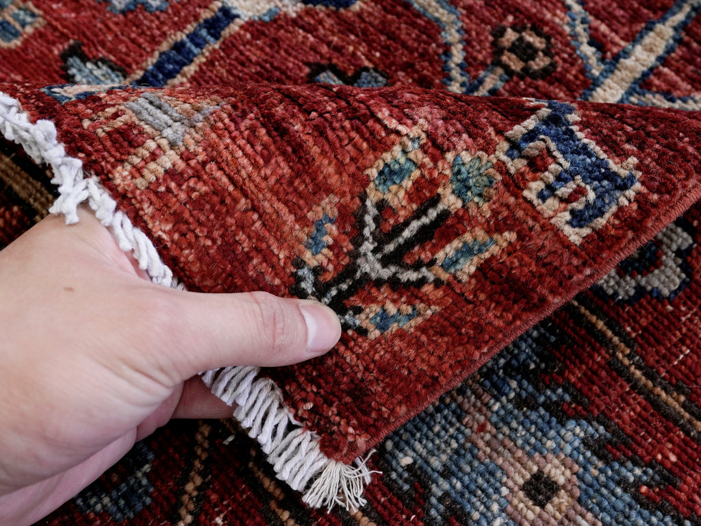 3x5 Ft Red Floral Rug - Hand Knotted Afghan Rug