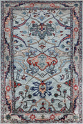 3x5 Ft Light Blue Afghan Oriental Rug - Hand Knotted Area Rug