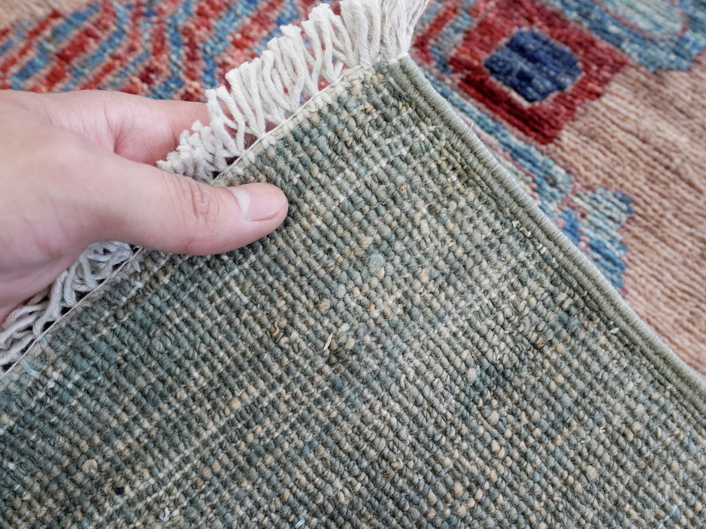 3x5 Ft Silver Fish Rug - Hand Knotted Afghan Rug - Animal Design