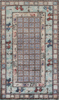3x5 Ft Green Pazyryk Rug - Hand Knotted Oriental Rug