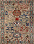5x7 Ft Brown Afghan Oriental Rug - Hand Knotted Area Rug