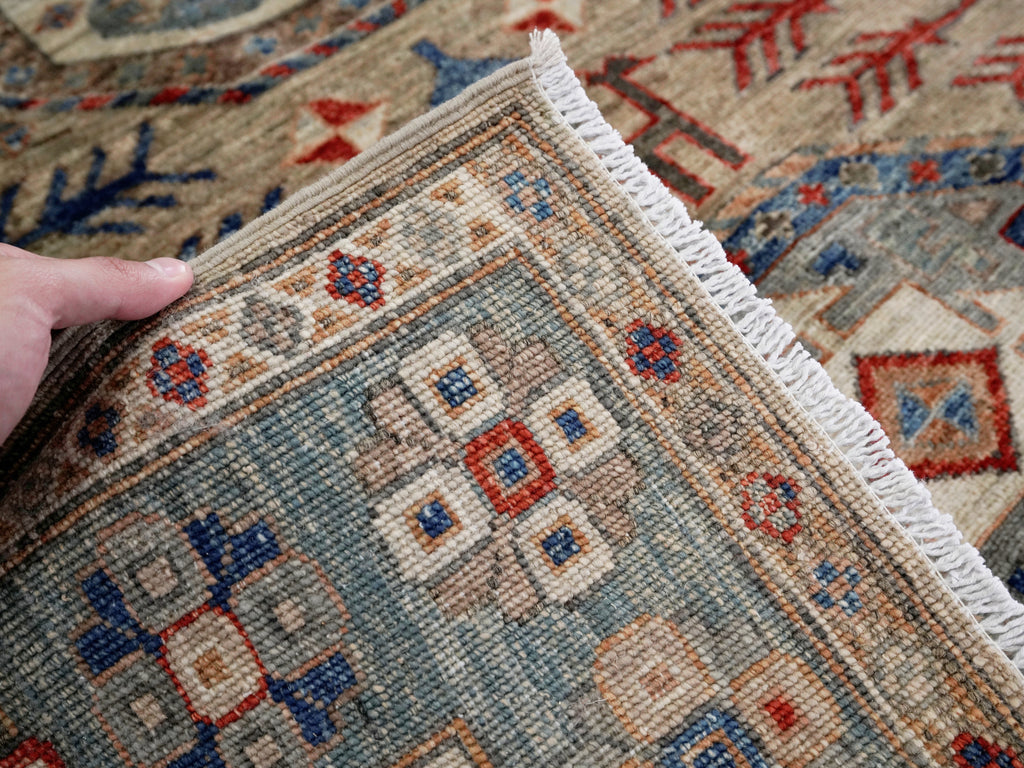5x7 Ft Brown Afghan Oriental Rug - Hand Knotted Area Rug