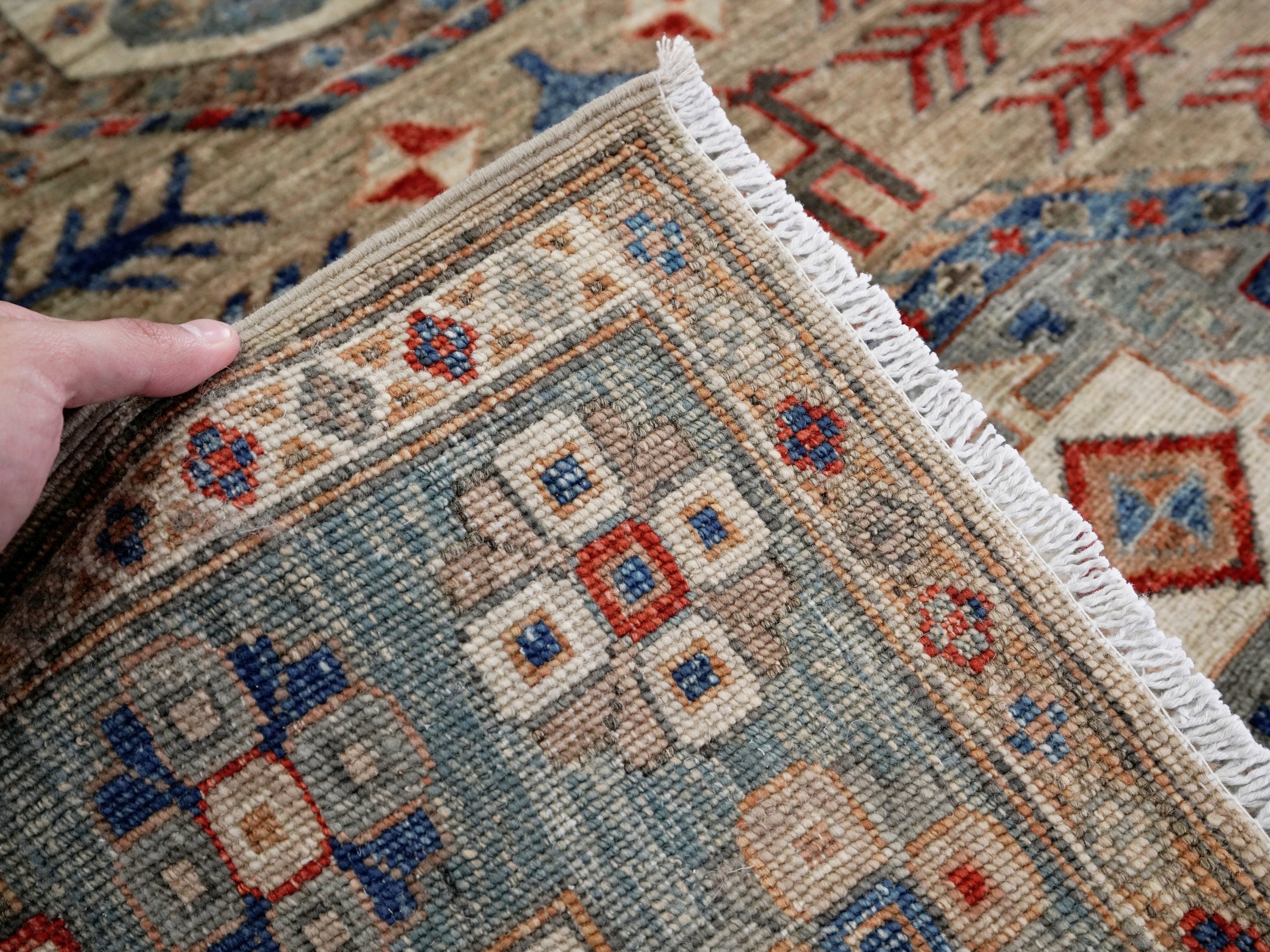5x7 Ft Brown Afghan Oriental Rug - Hand Knotted Area Rug