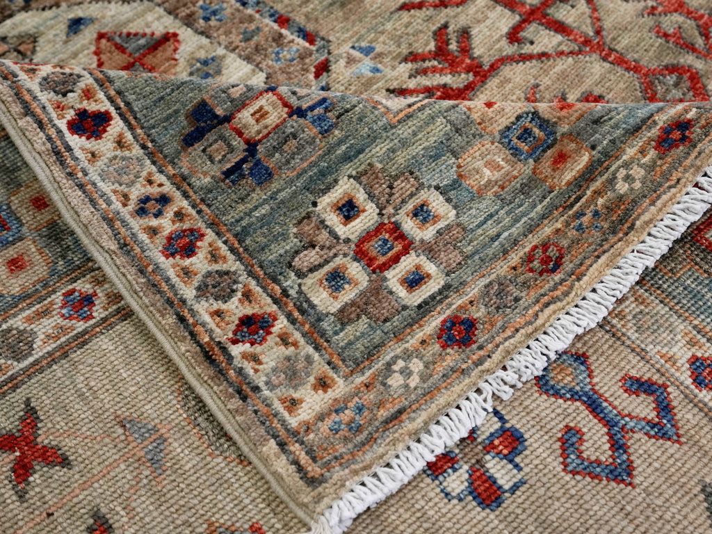 5x7 Ft Brown Afghan Oriental Rug - Hand Knotted Area Rug