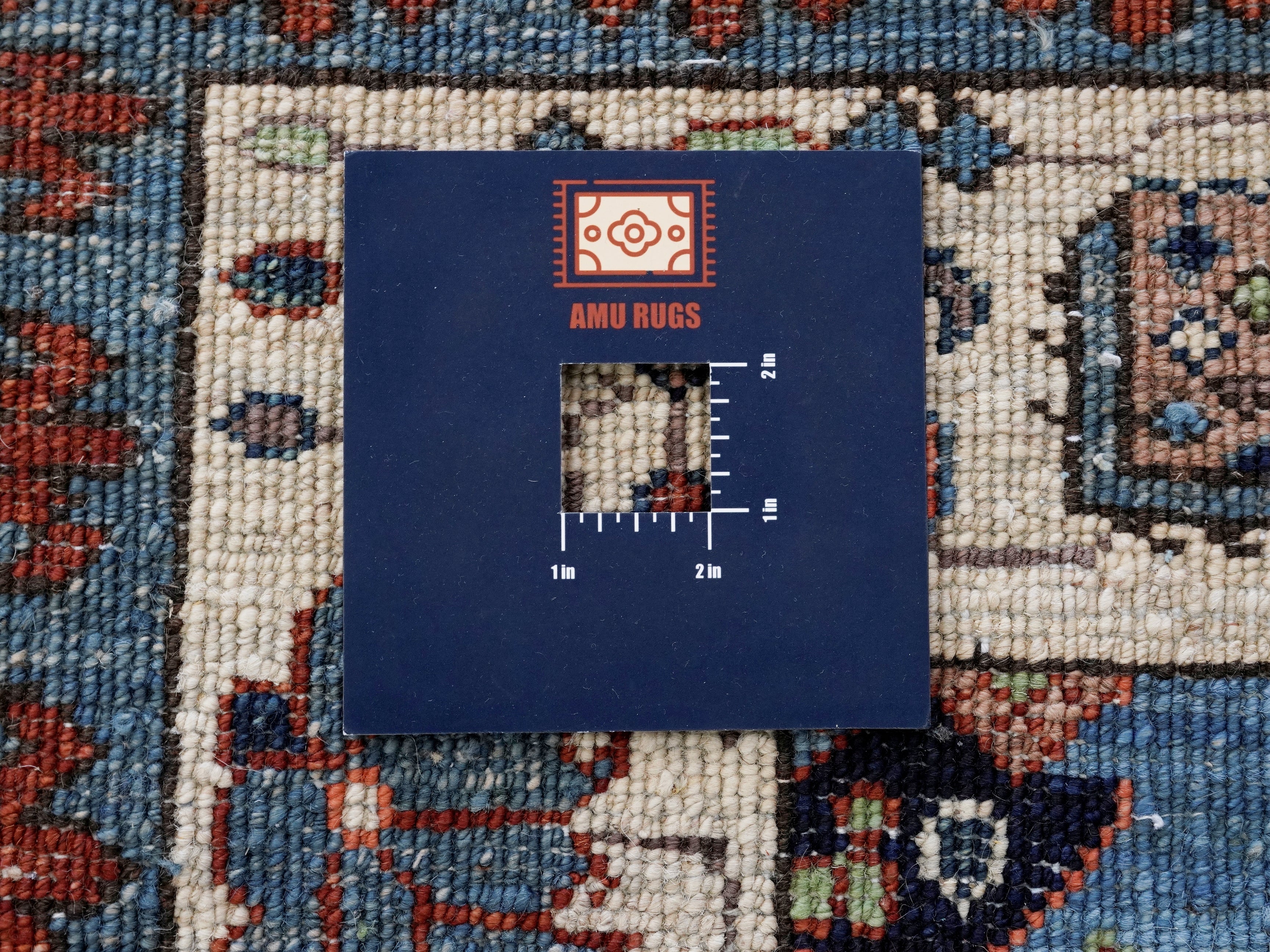 8 Ft Blue Oriental Runner Rug - Afghan Hand Knotted Rug