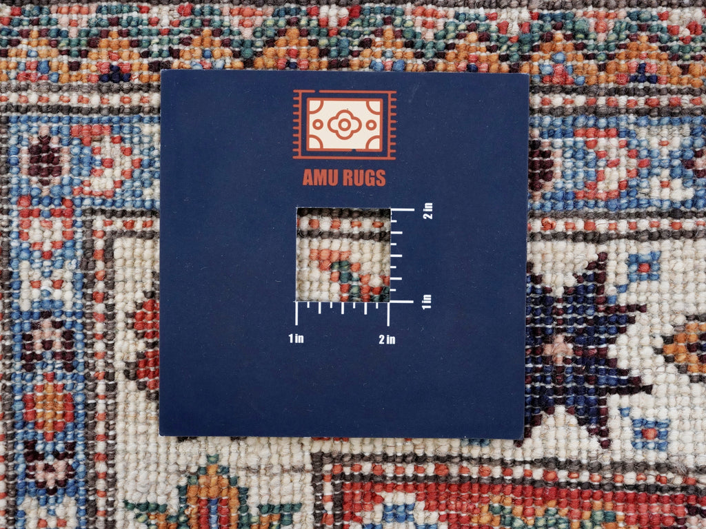 10 Ft Blue Kazak Runner Rug - Hand Knotted Hallway Rug