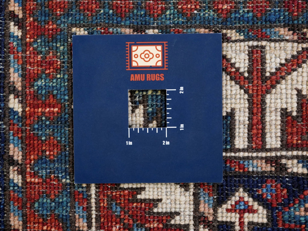 10 Ft Blue Oriental Runner Rug - Hand Knotted Afghan Rug