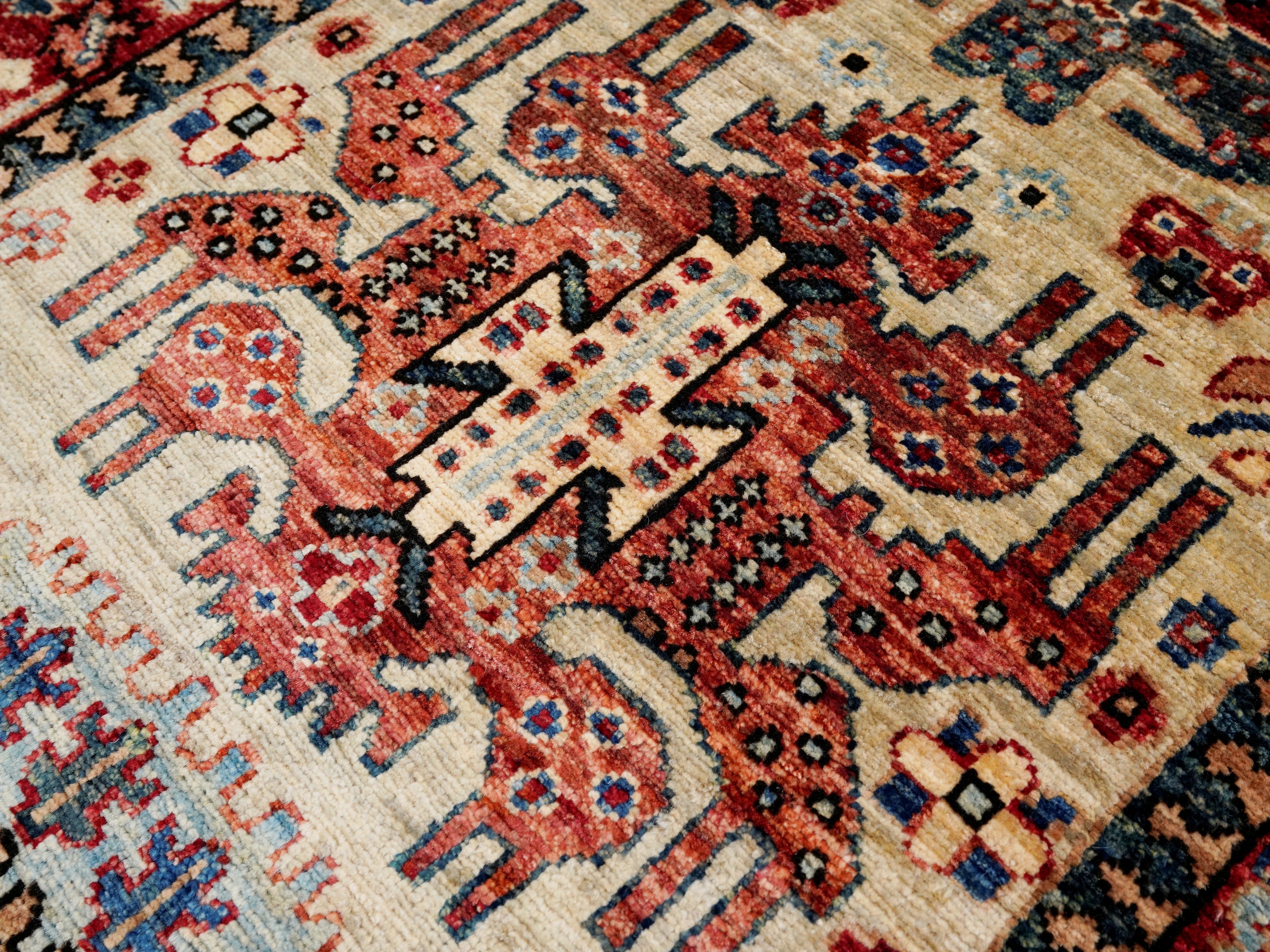 10 Ft Silver Oriental Runner Rug - Afghan Hand Knotted Rug