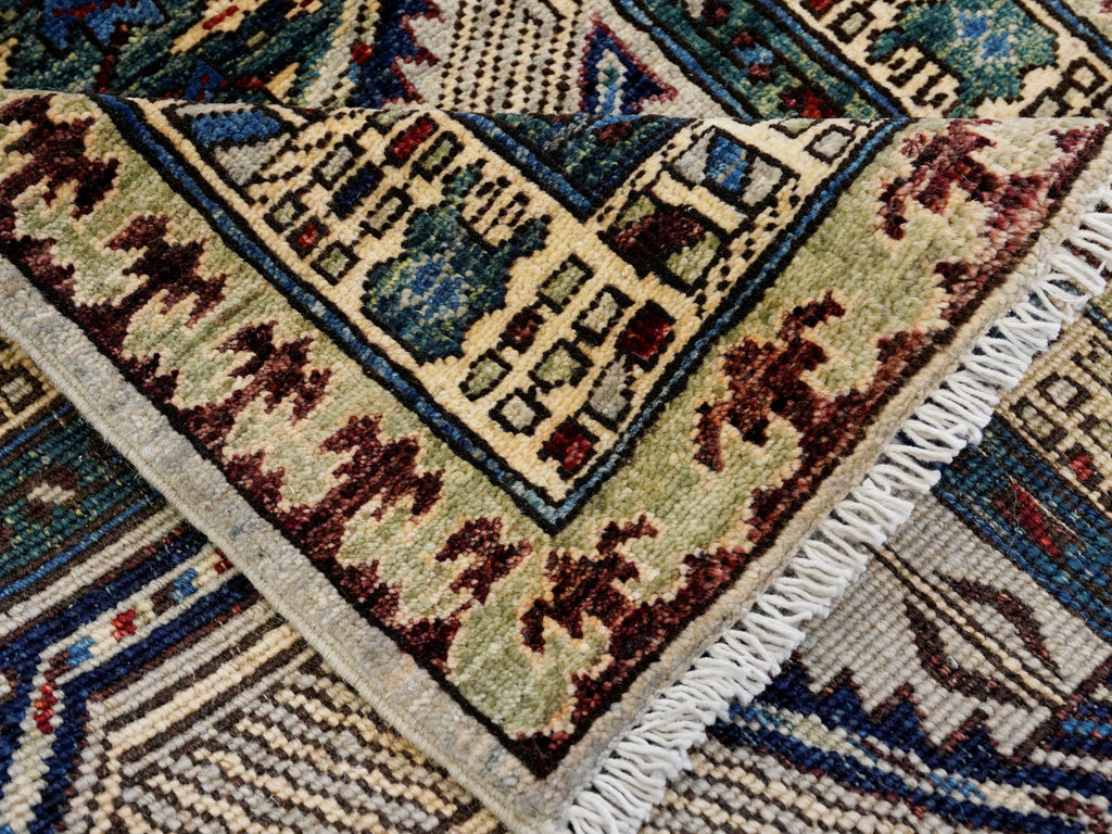 11 Ft Silver Oriental Runner Rug - Afghan Hand Knotted Rug