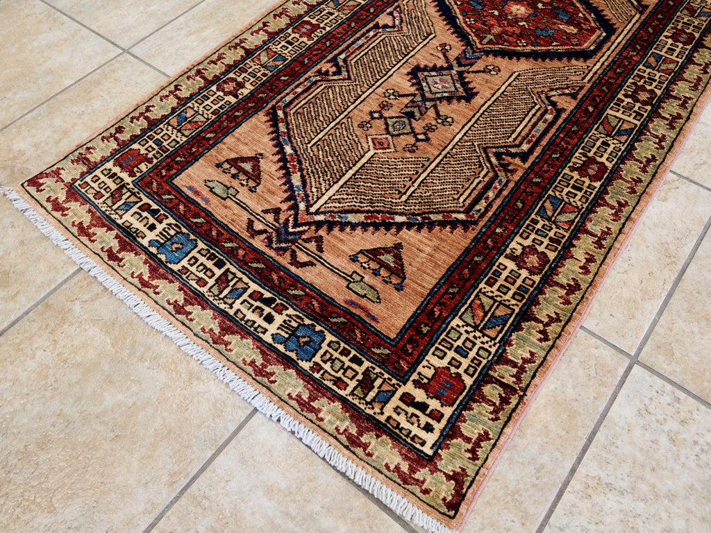 10 Ft Orange Oriental Runner Rug - Hand Knotted Afghan Rug