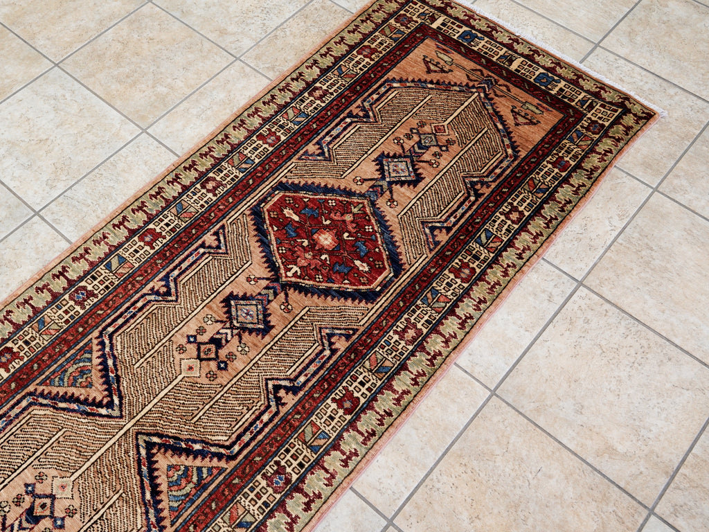 10 Ft Orange Oriental Runner Rug - Hand Knotted Afghan Rug