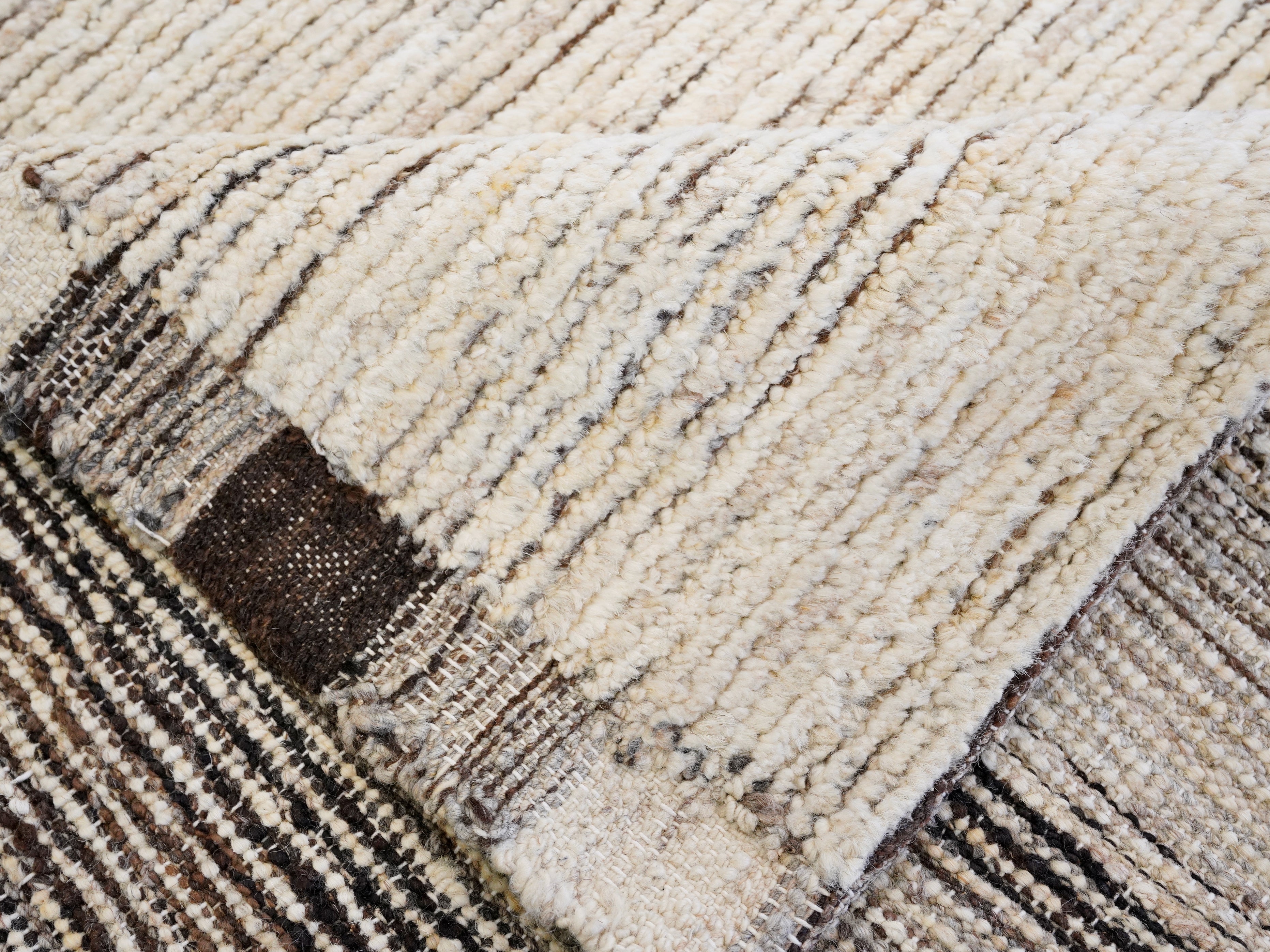 10 Ft Beige Moroccan Runner Rug - Hand Knotted Afghan Rug
