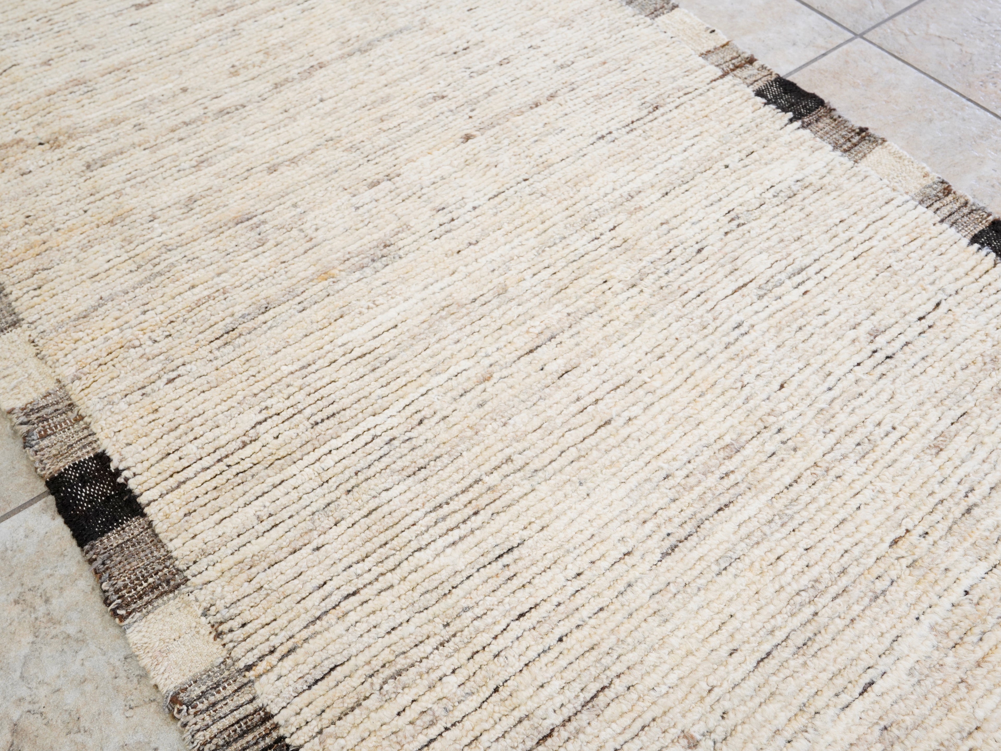 10 Ft Beige Moroccan Runner Rug - Hand Knotted Afghan Rug