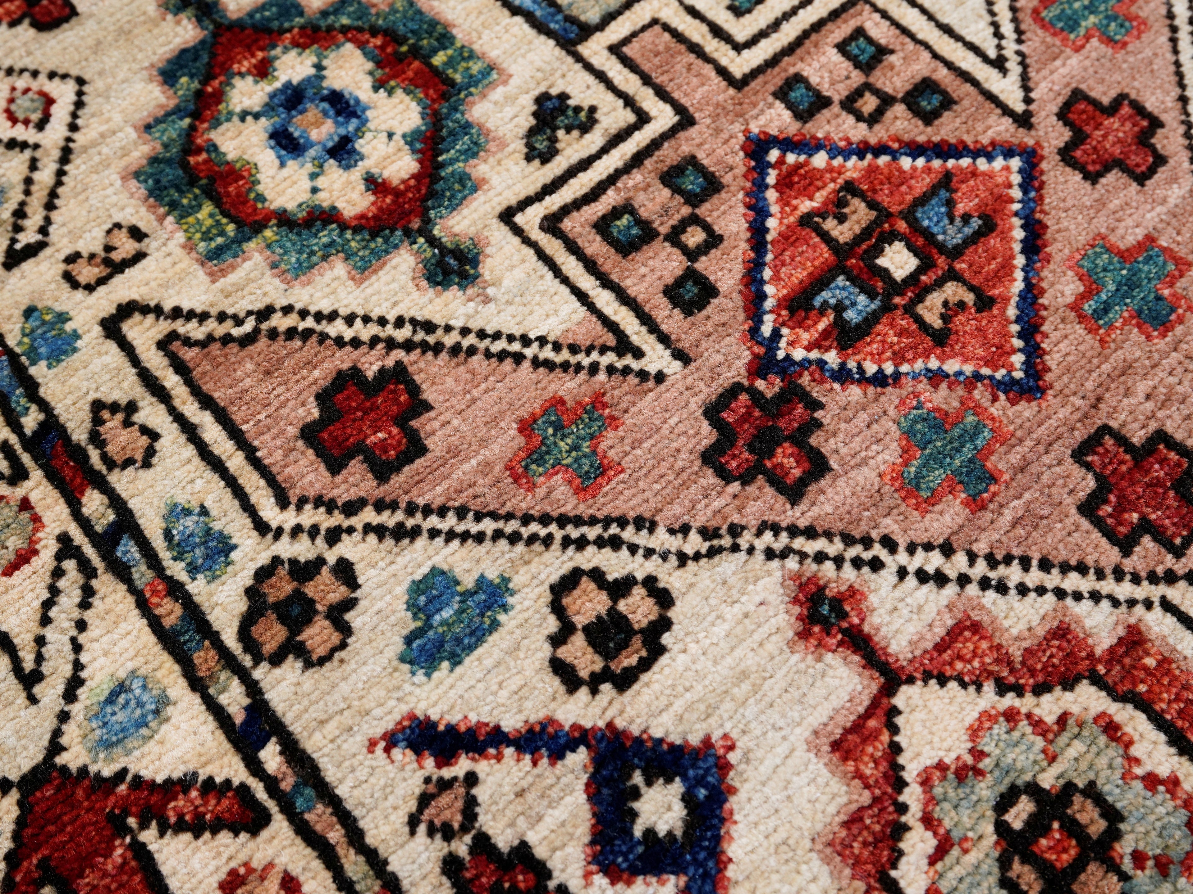 10 Ft Beige Oriental Runner Rug - Afghan Hand Knotted Rug