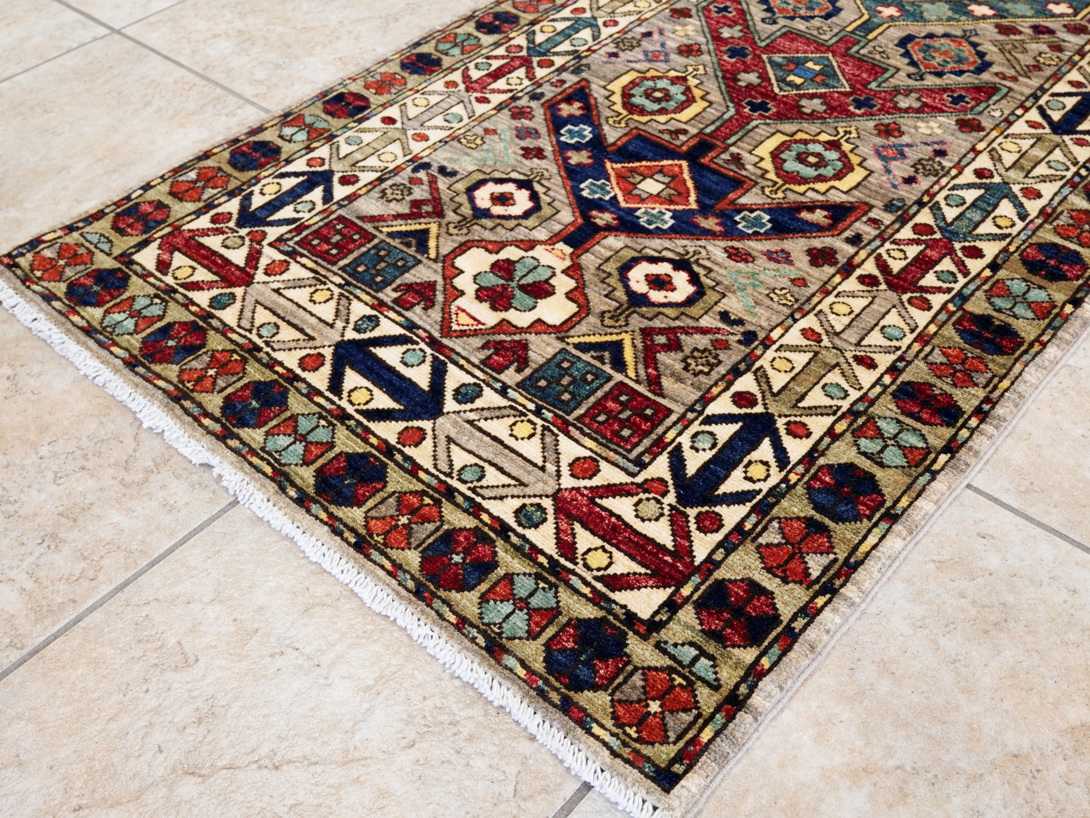 10 Ft Brown Oriental Runner Rug - Afghan Hand Knotted Rug