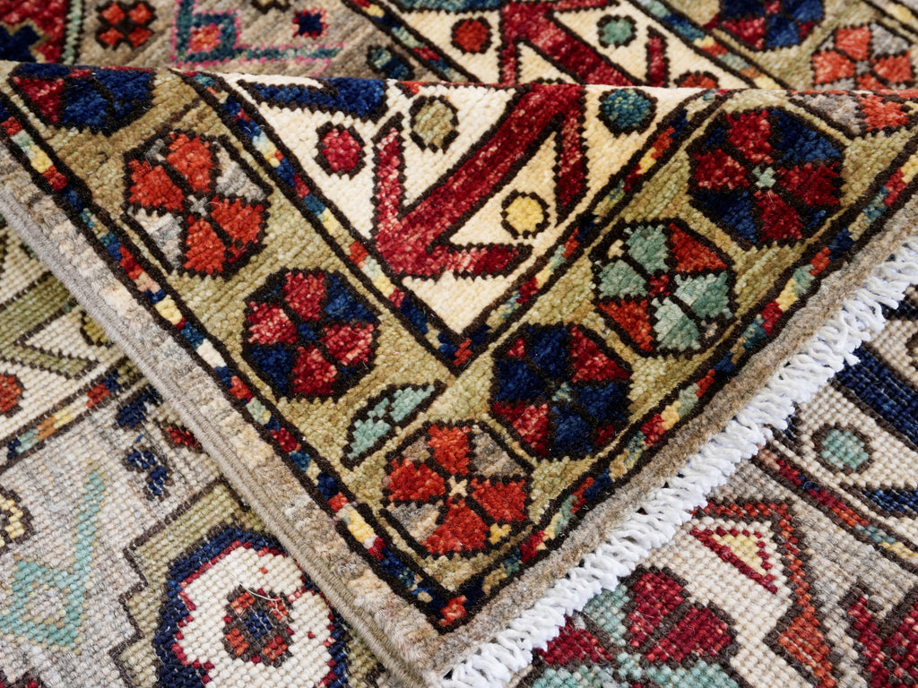 10 Ft Brown Oriental Runner Rug - Afghan Hand Knotted Rug