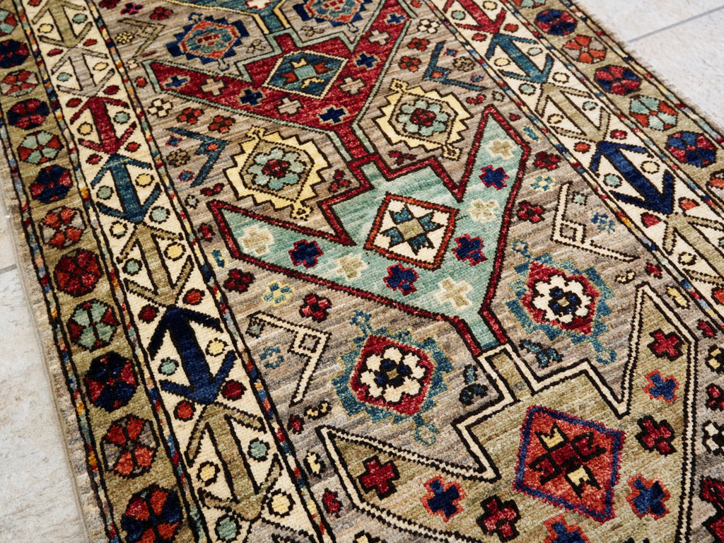 10 Ft Brown Oriental Runner Rug - Afghan Hand Knotted Rug