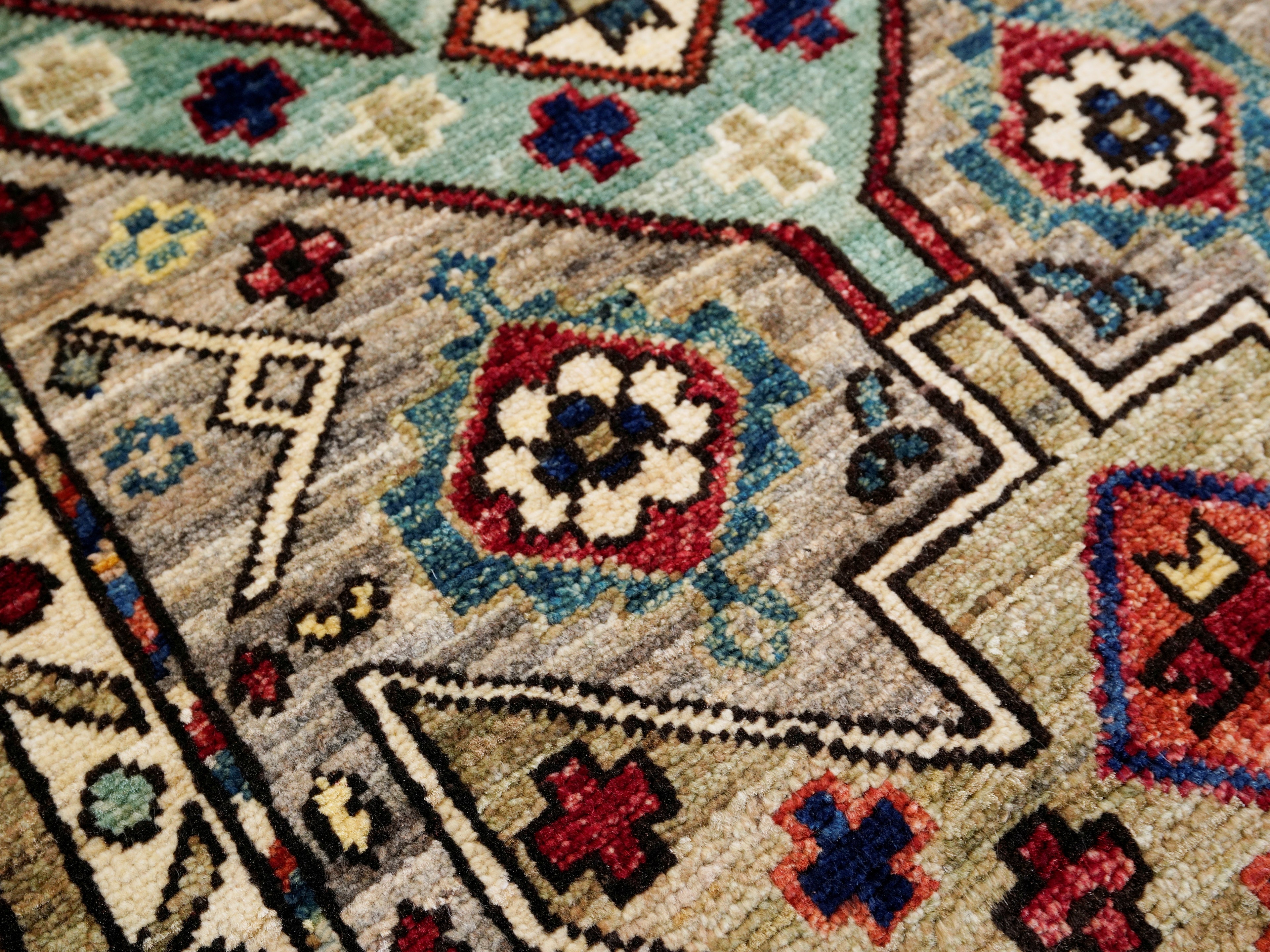 10 Ft Brown Oriental Runner Rug - Afghan Hand Knotted Rug