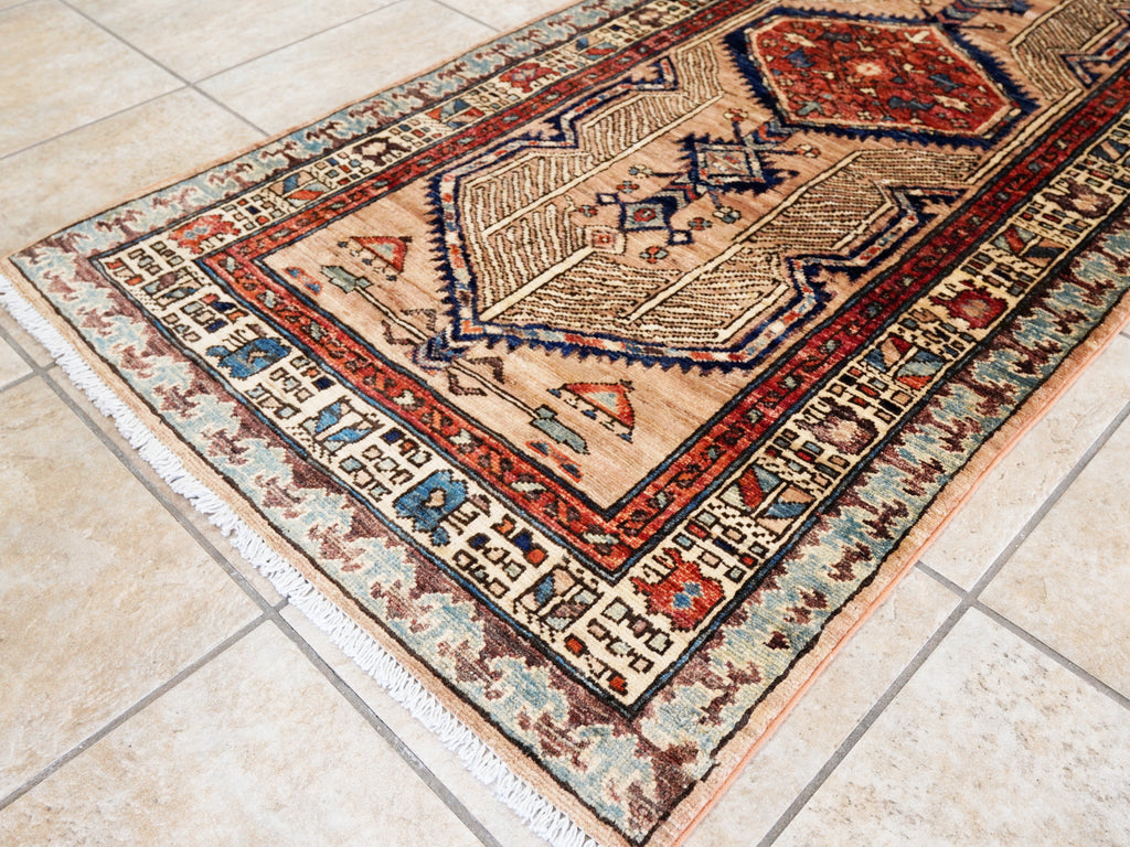10 Ft Peach Orange Oriental Runner Rug - Hand Knotted Afghan Rug