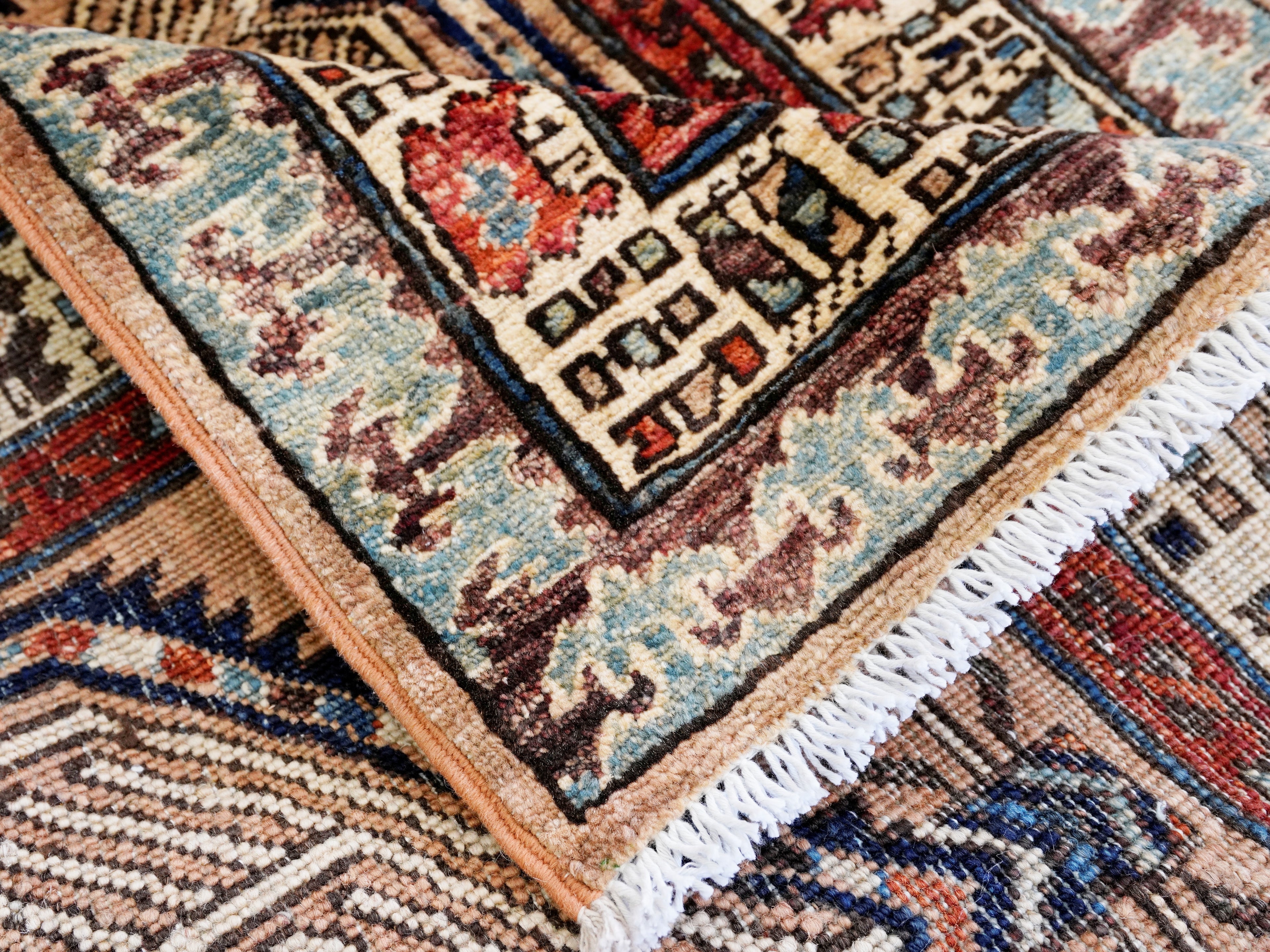 10 Ft Peach Orange Oriental Runner Rug - Hand Knotted Afghan Rug