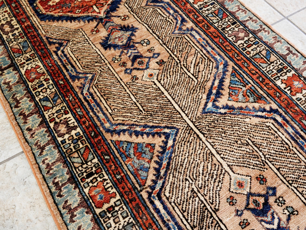 10 Ft Peach Orange Oriental Runner Rug - Hand Knotted Afghan Rug