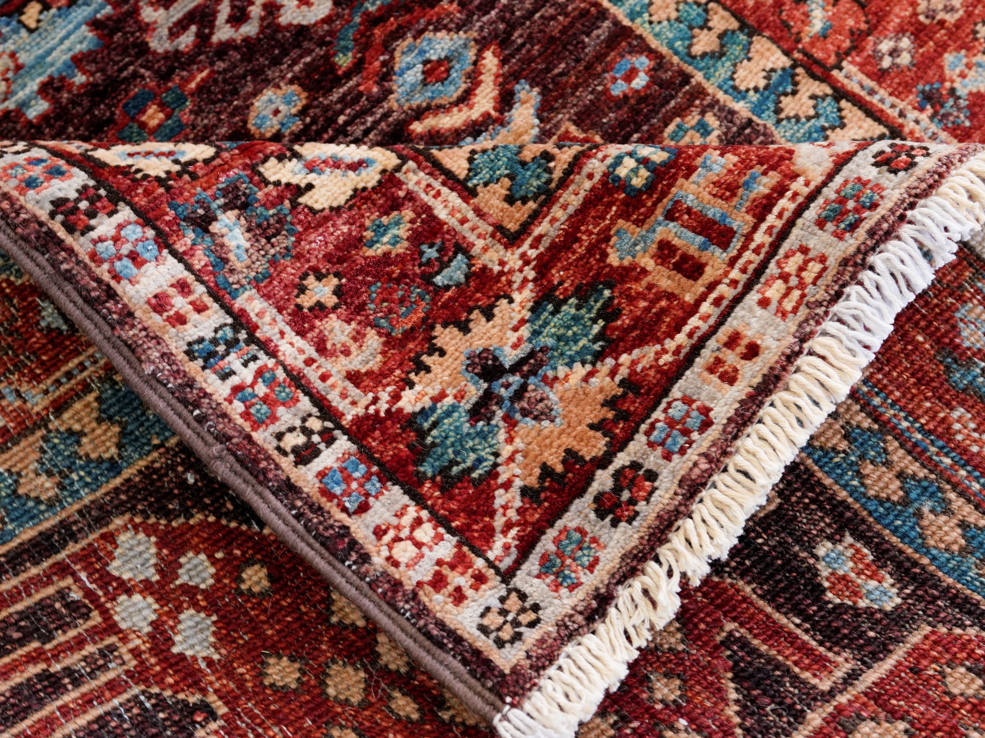 10 Ft Red Oriental Runner Rug - Afghan Hand Knotted Rug