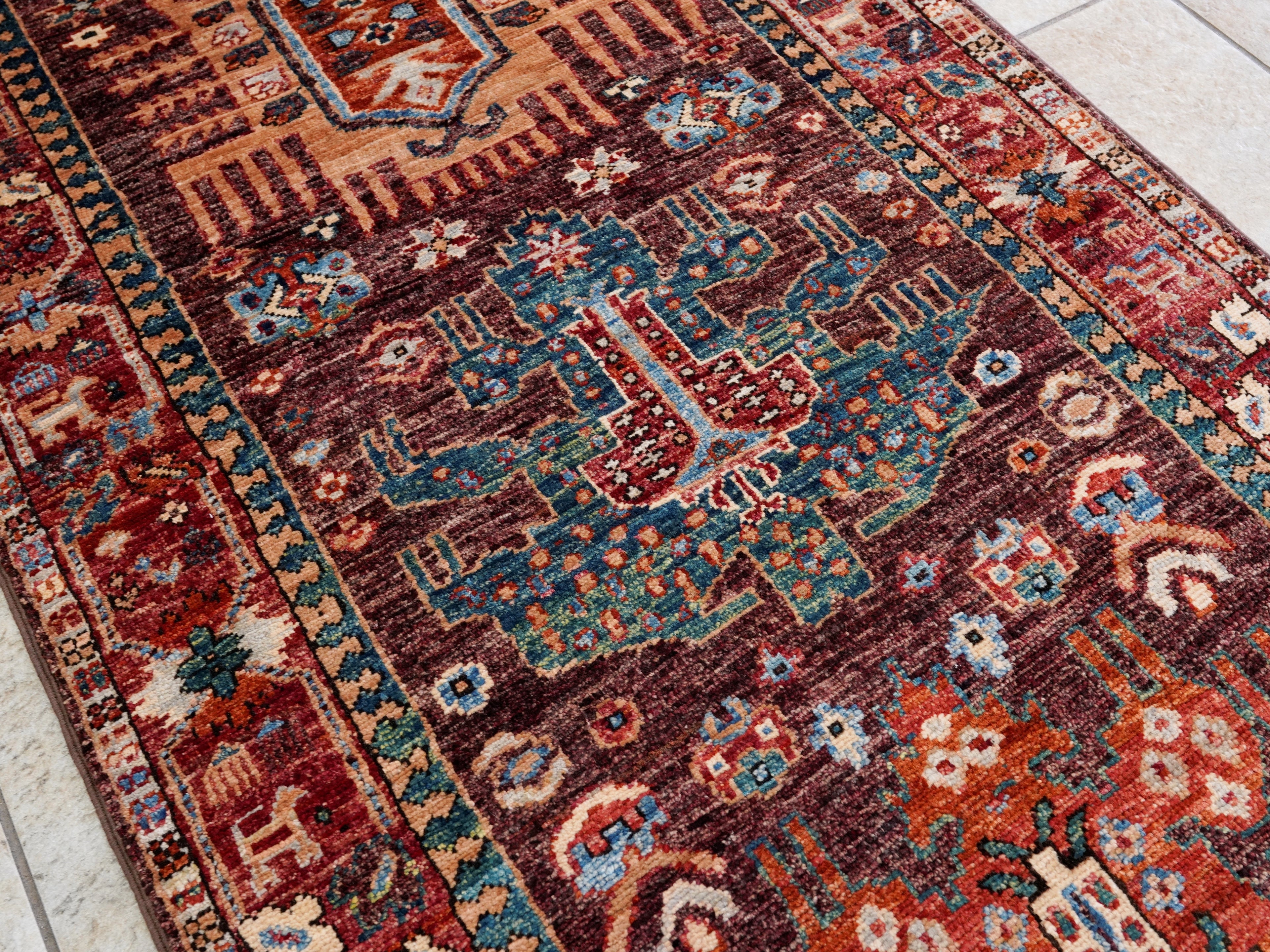 10 Ft Red Oriental Runner Rug - Afghan Hand Knotted Rug
