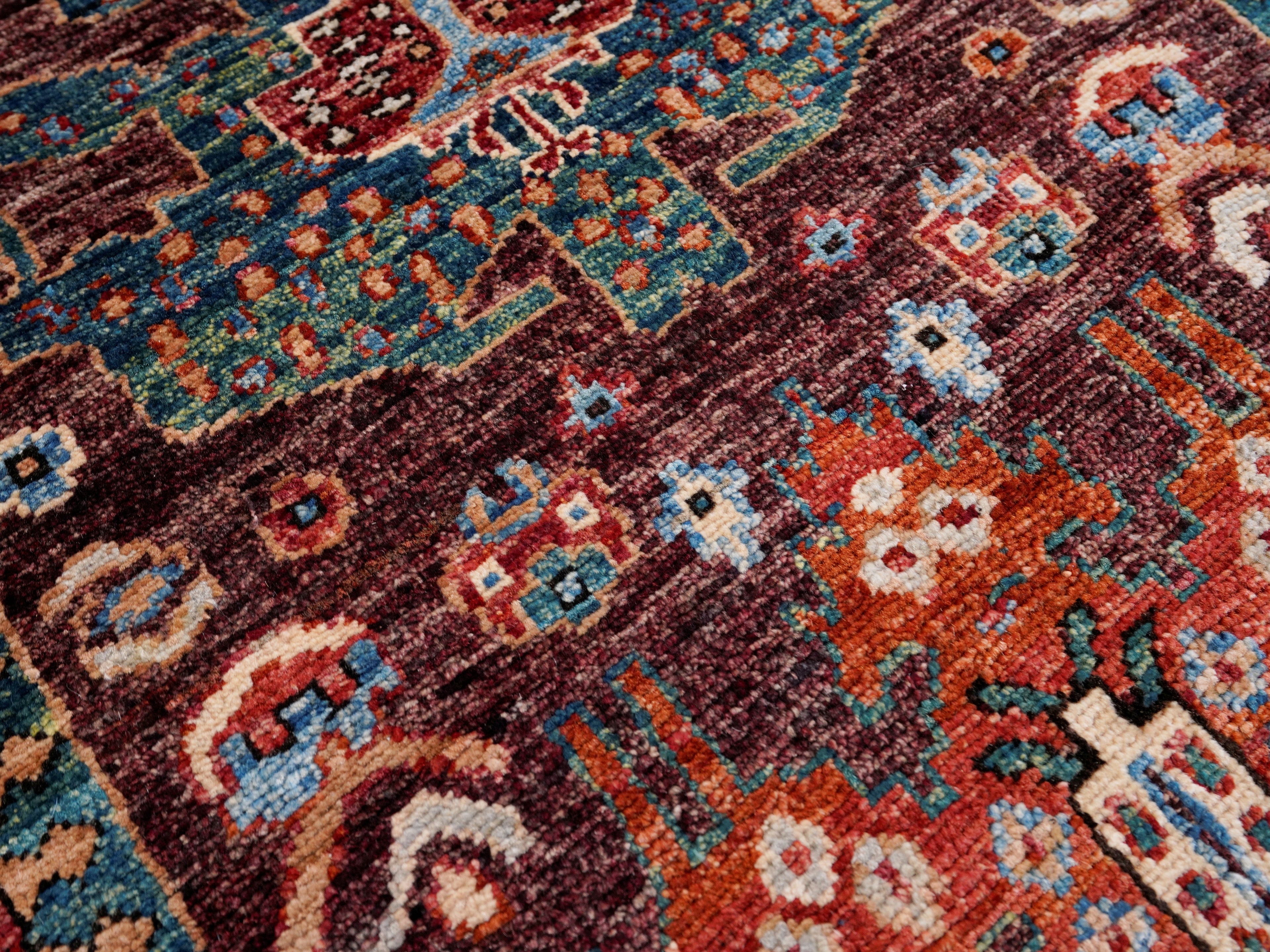 10 Ft Red Oriental Runner Rug - Afghan Hand Knotted Rug