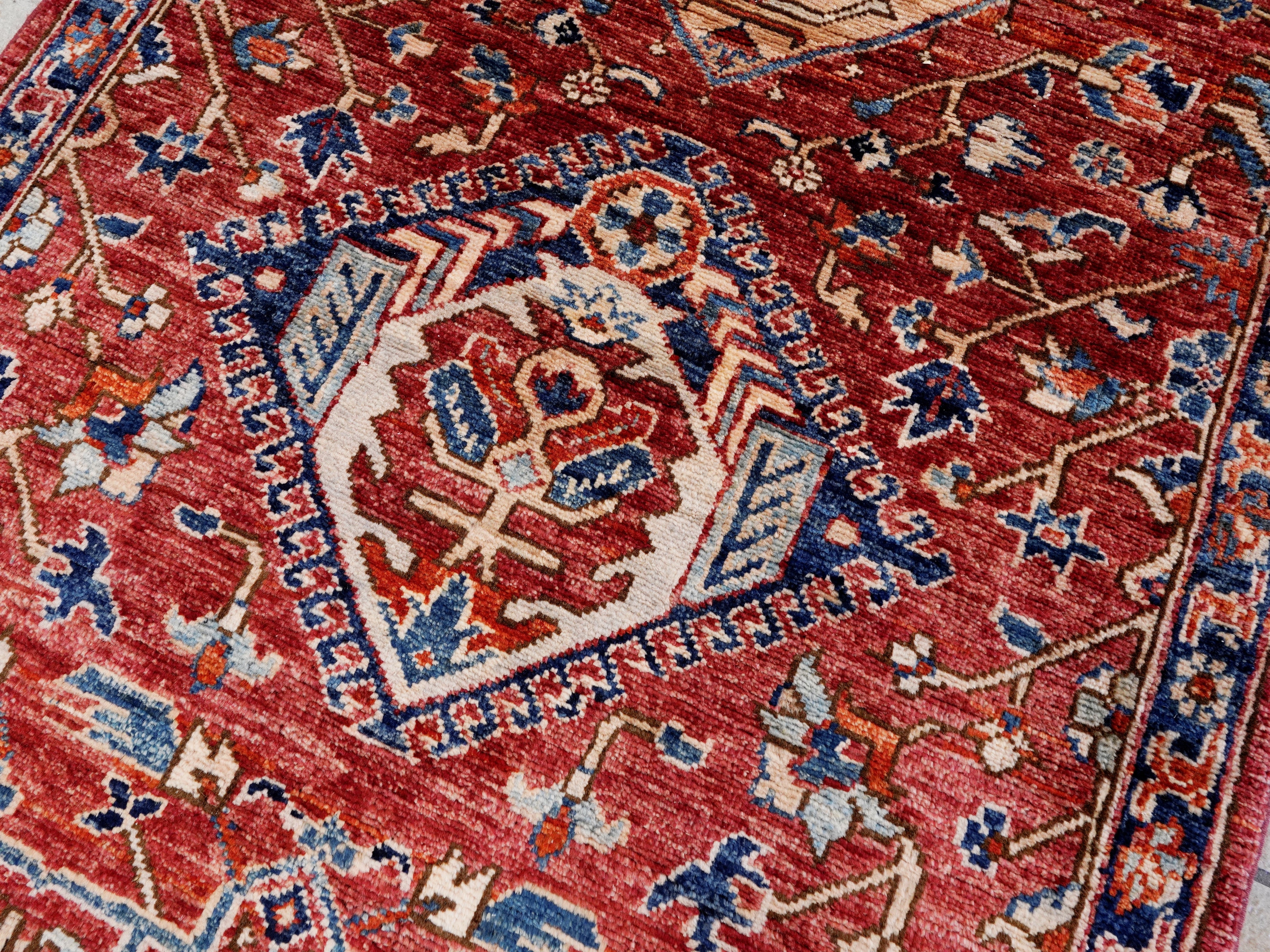 14 Ft Red Afghan Oriental Runner Rug - Hand Knotted Wool Rug