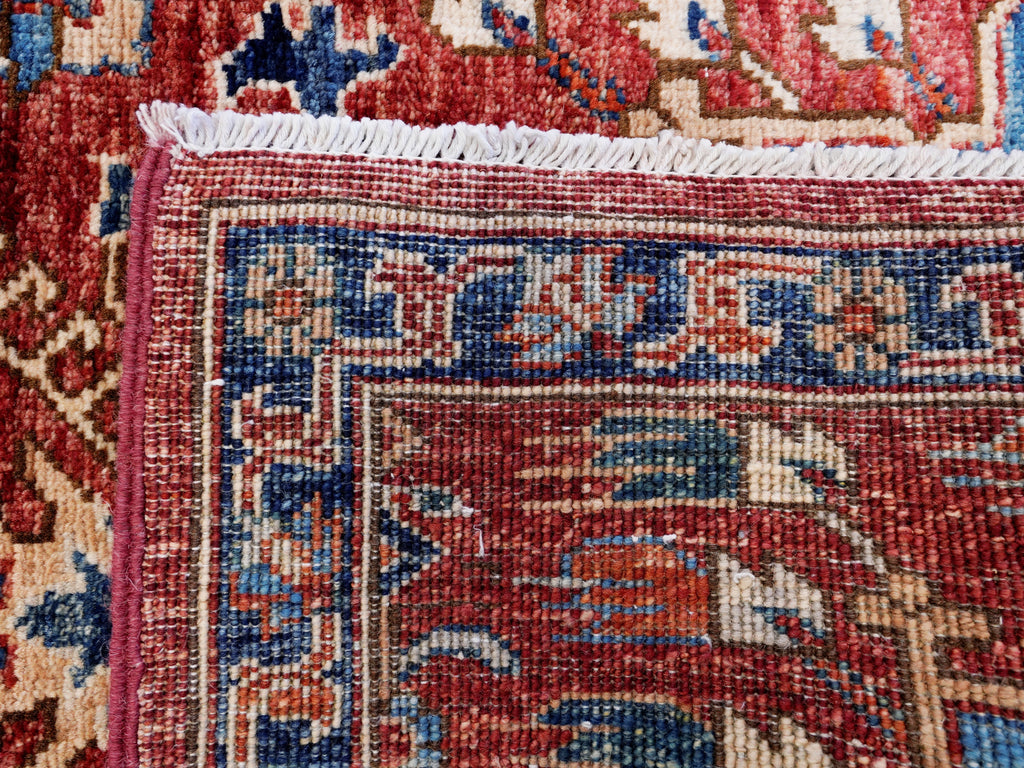 14 Ft Red Afghan Oriental Runner Rug - Hand Knotted Wool Rug