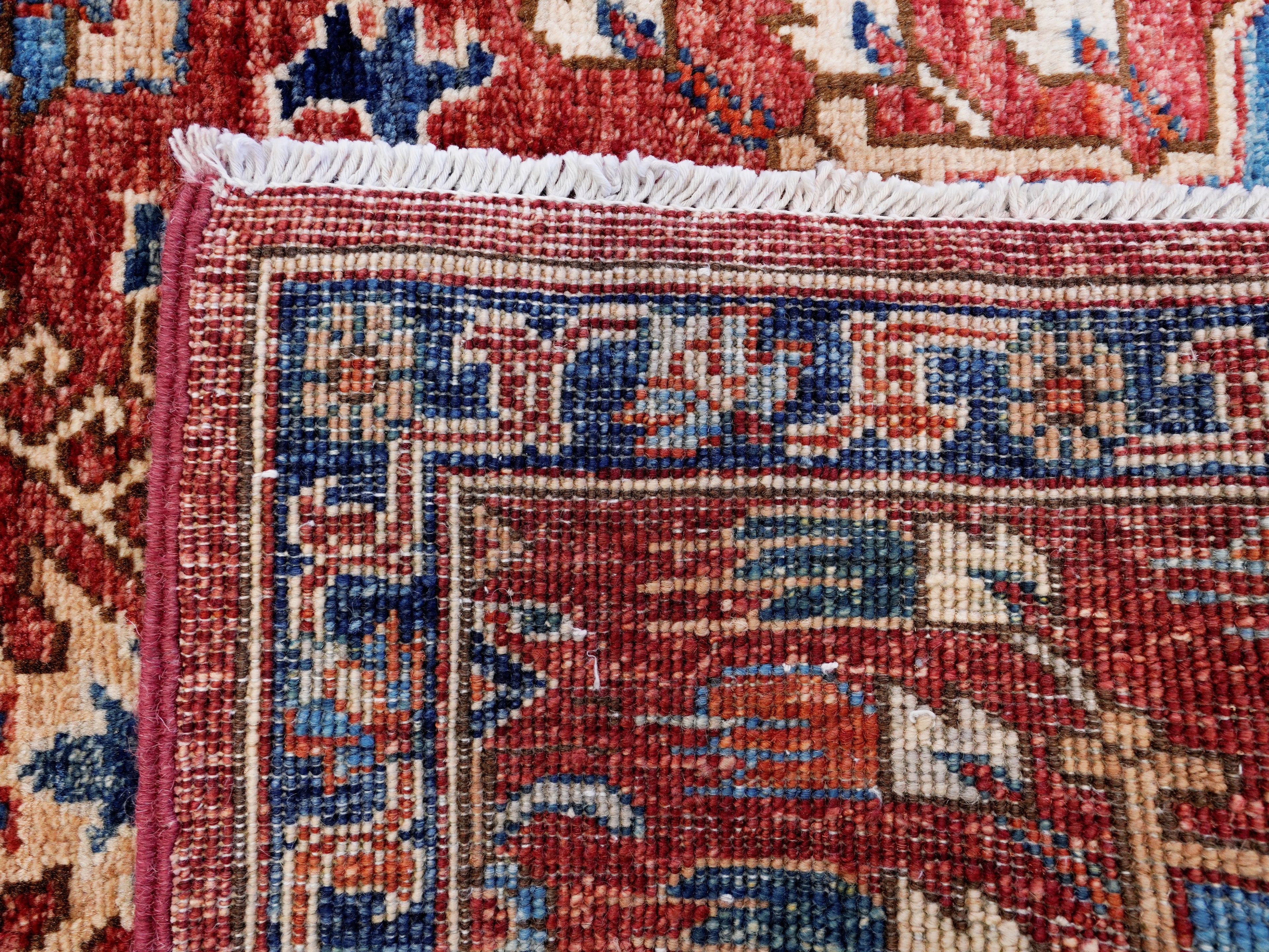 14 Ft Red Afghan Oriental Runner Rug - Hand Knotted Wool Rug