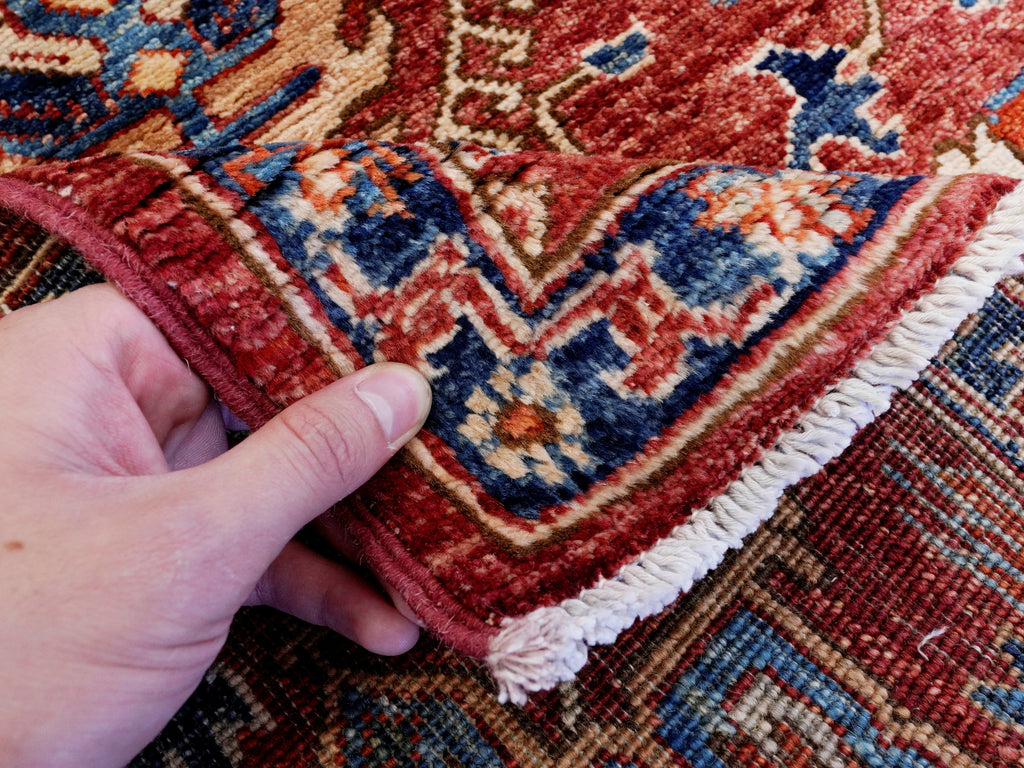 14 Ft Red Afghan Oriental Runner Rug - Hand Knotted Wool Rug