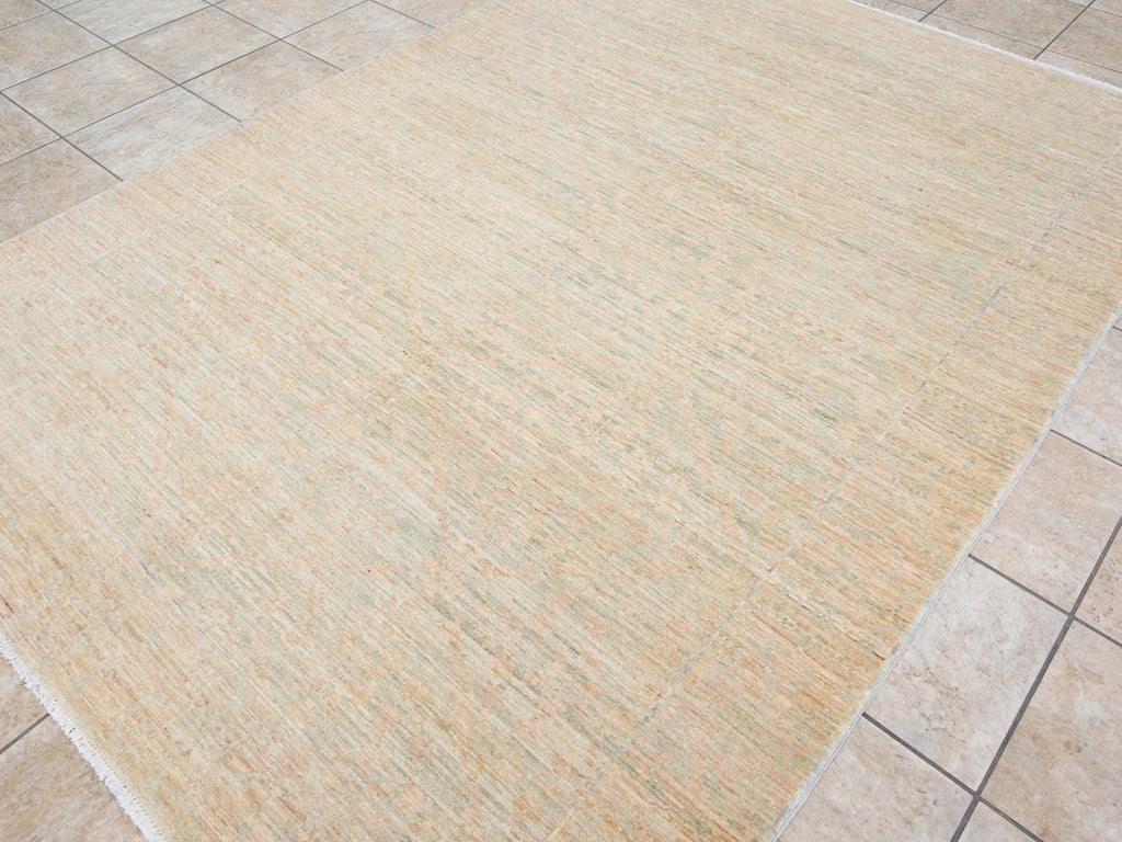 6x9 Green & Beige Gabbeh Rug – Hand Knotted Area Rug