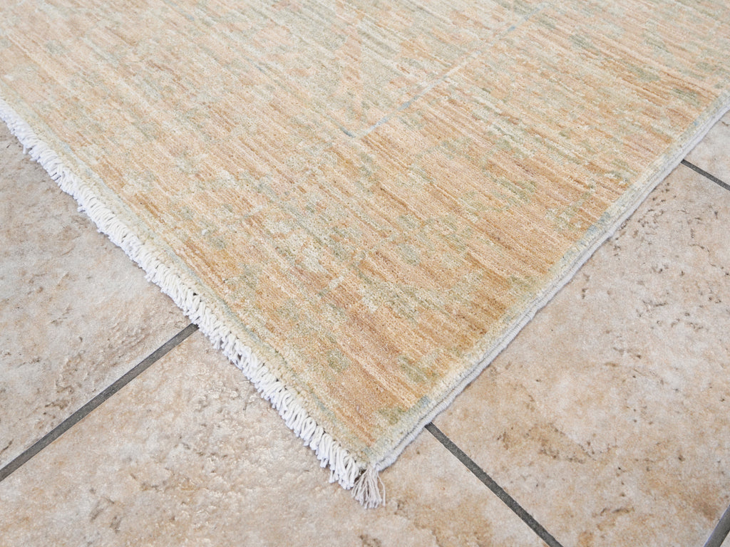 6x9 Green & Beige Gabbeh Rug – Hand Knotted Area Rug