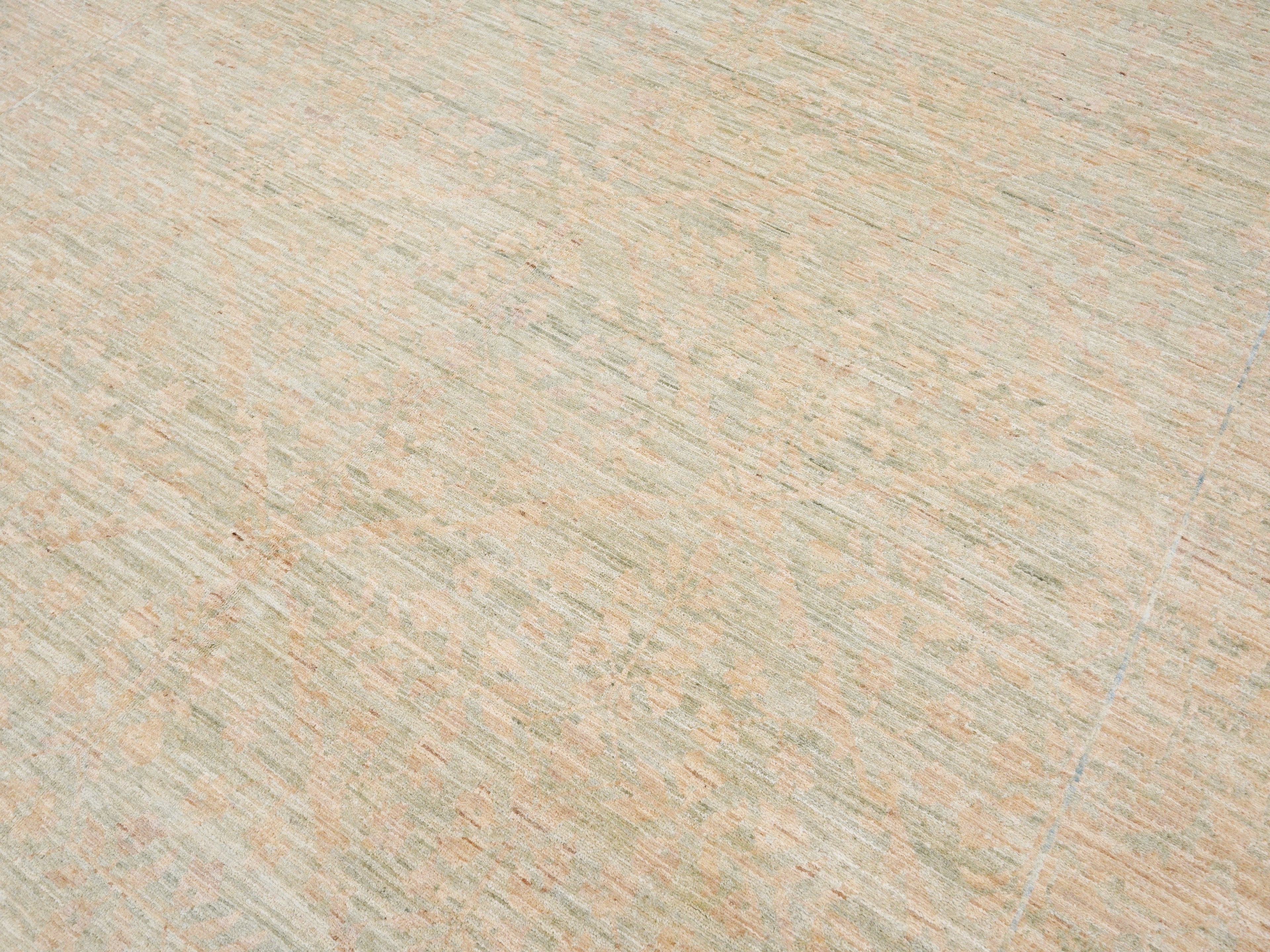 6x9 Green & Beige Gabbeh Rug – Hand Knotted Area Rug
