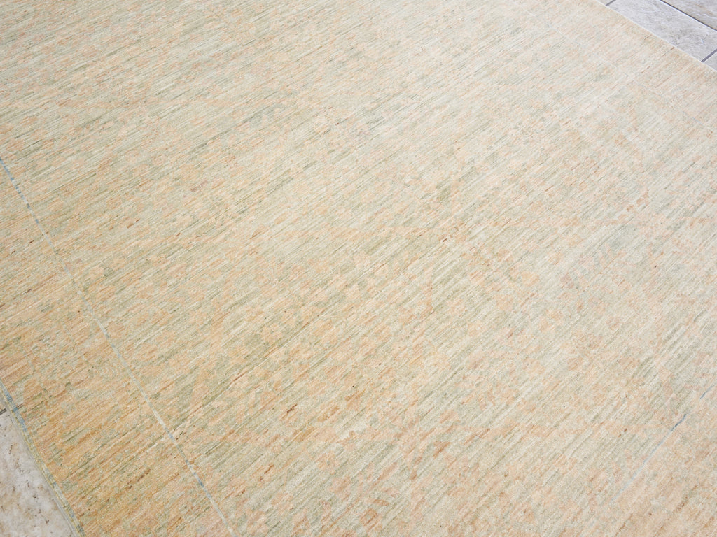 6x9 Green & Beige Gabbeh Rug – Hand Knotted Area Rug