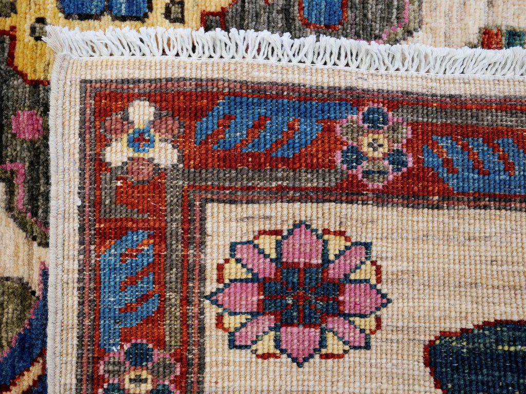 5x7 Ft Red & Beige Floral Rug - Afghan Hand Knotted Rug