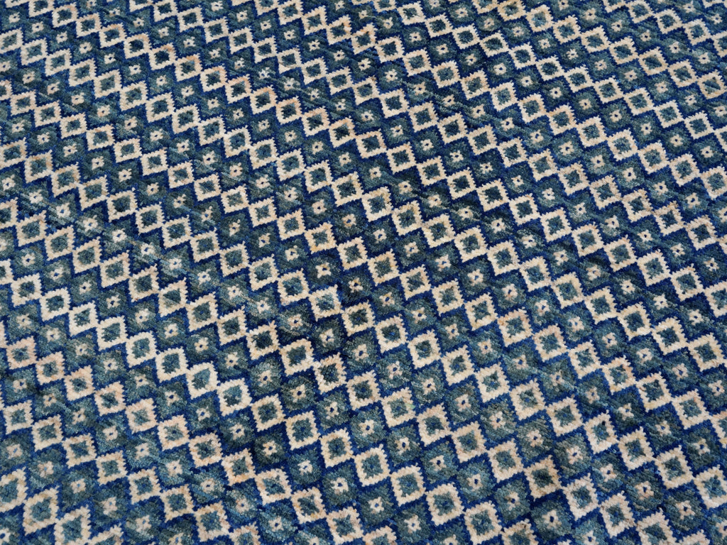 5x8 Ft Blue Gabbeh Rug - Hand Knotted Wool Area Rug