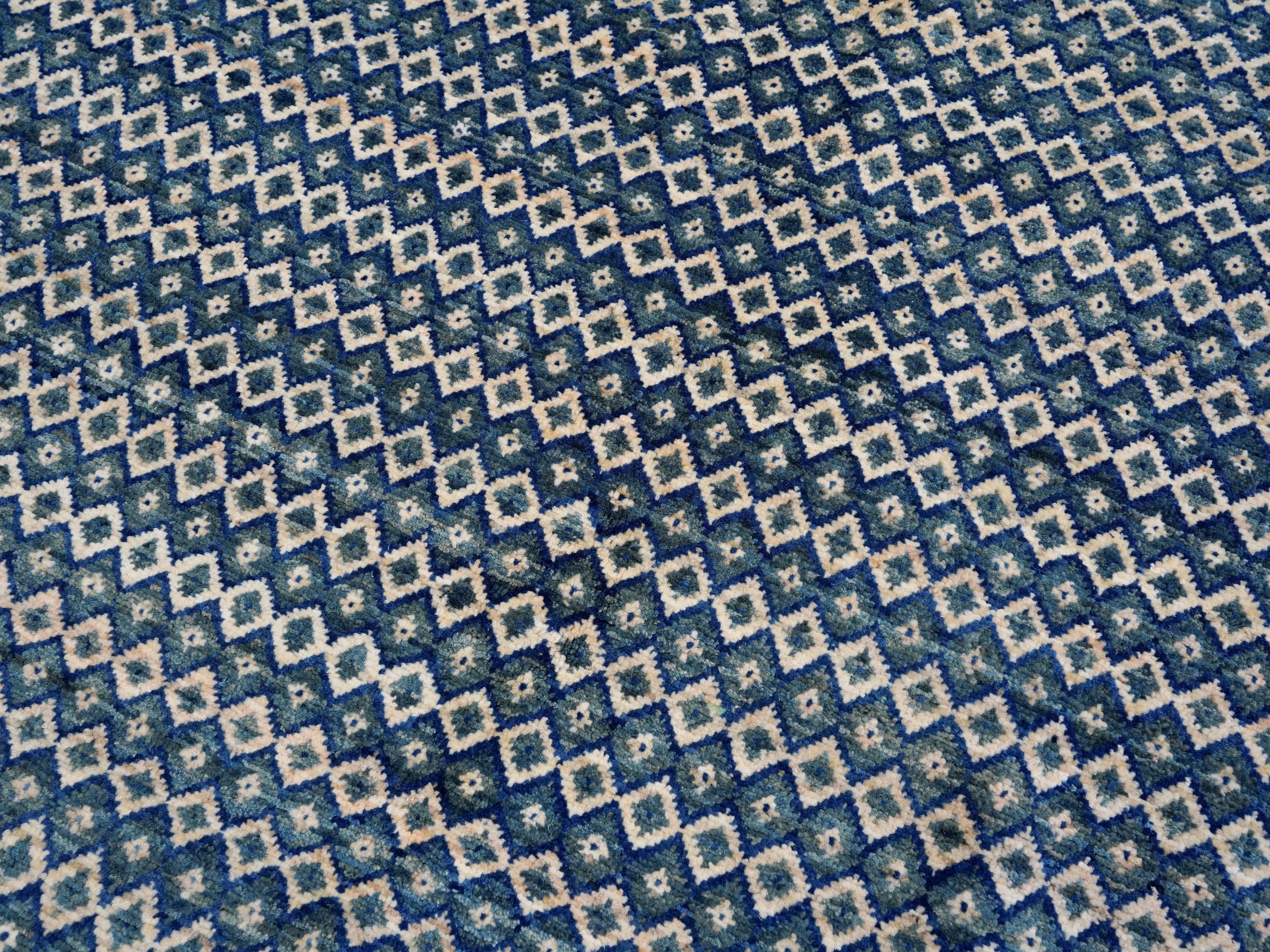 5x8 Ft Blue Gabbeh Rug - Hand Knotted Wool Area Rug